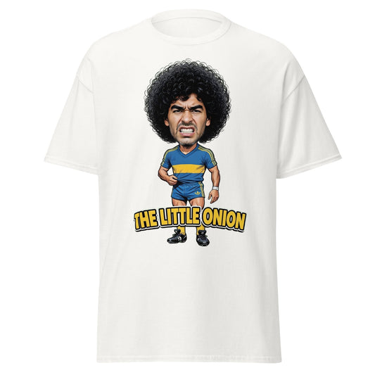 The Little Onion Football Legend Caricature T-Shirt - White - T-Shirts Online