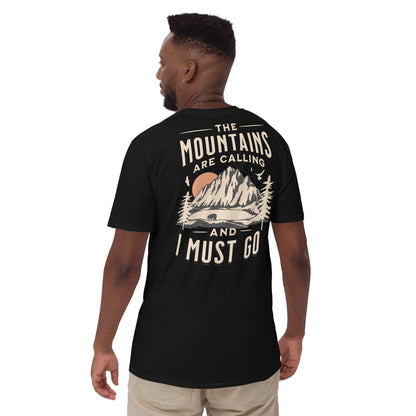 The Mountains are Calling T-Shirt - Outdoor Tee - Black - T-Shirts Online