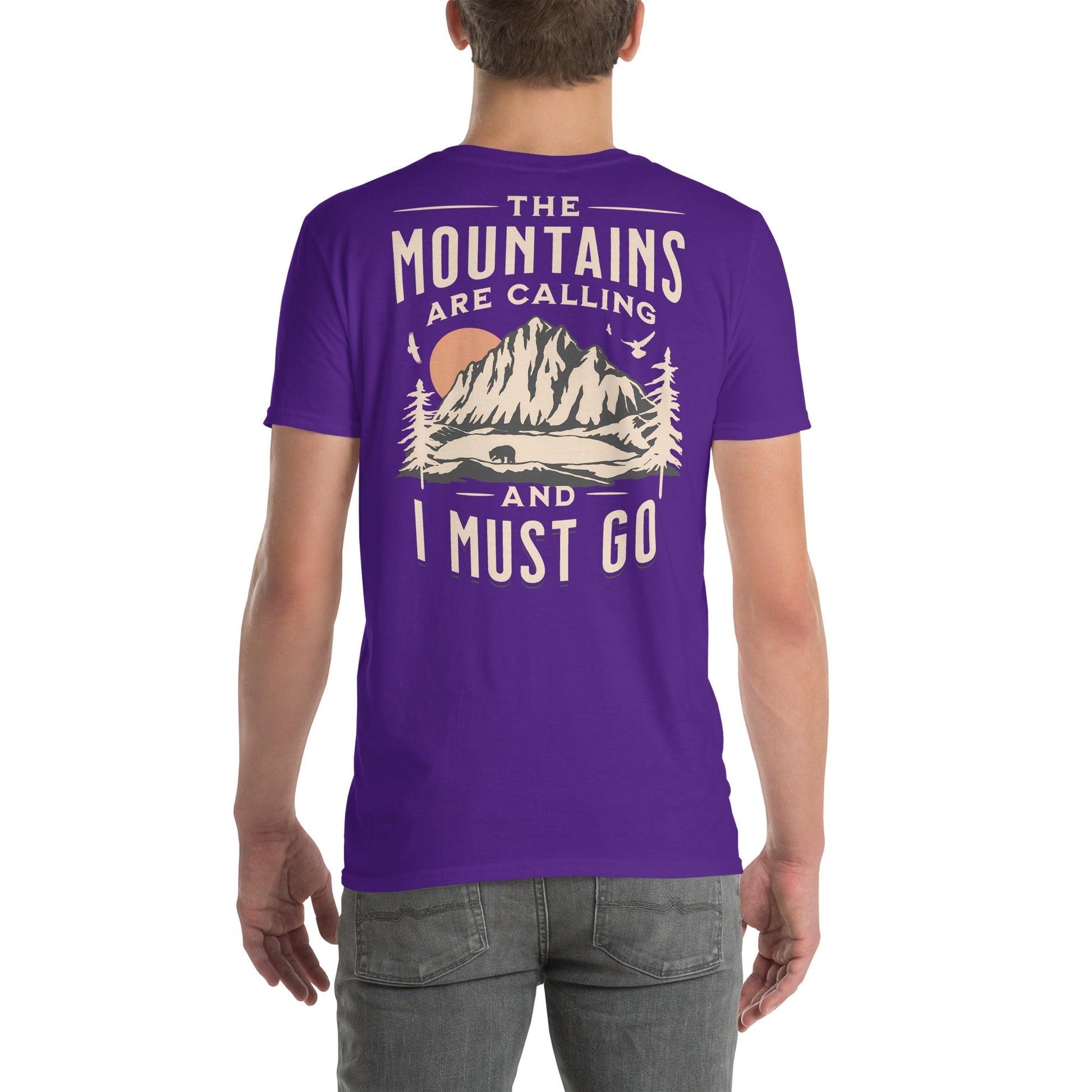 The Mountains are Calling T-Shirt - Outdoor Tee - Purple - T-Shirts Online