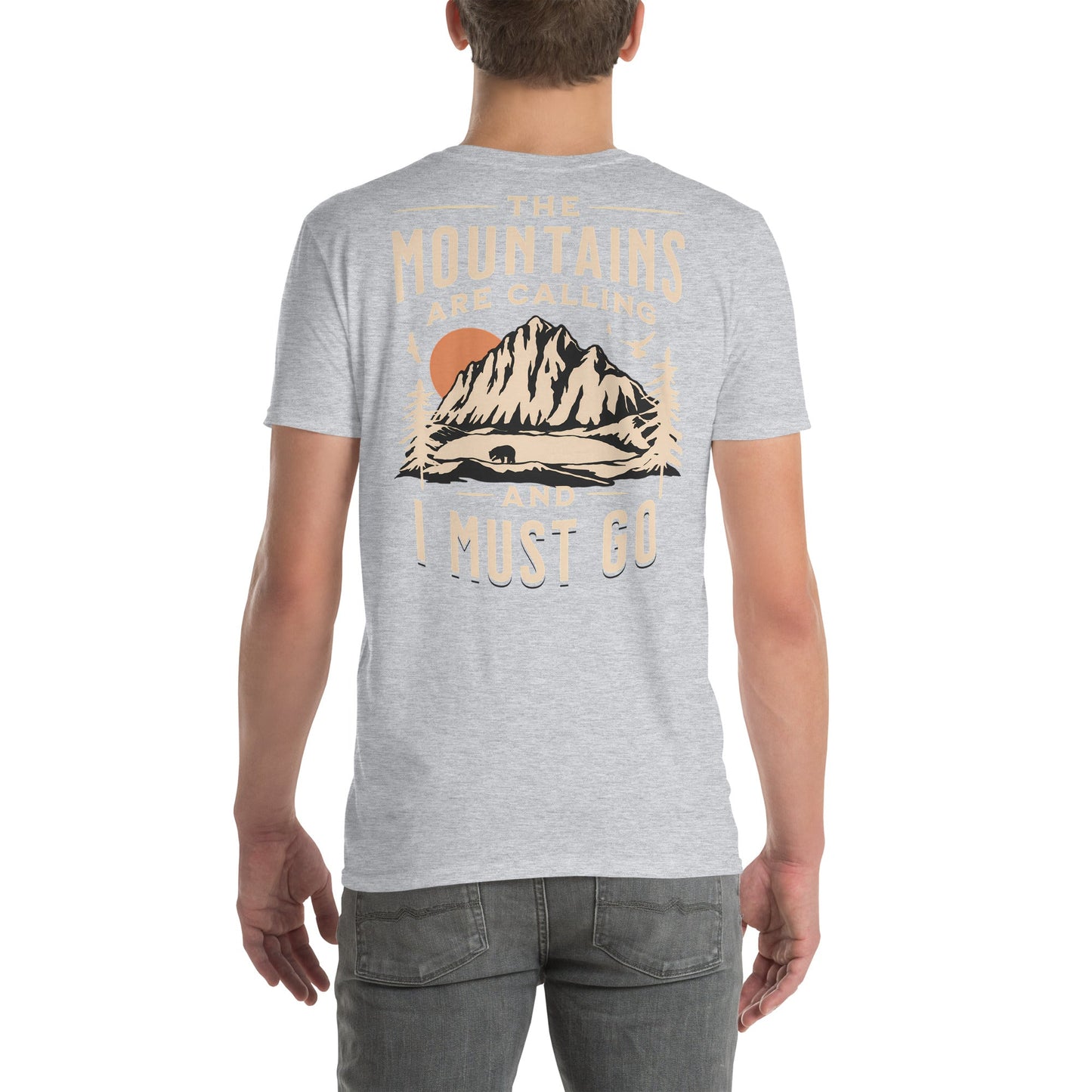 The Mountains are Calling T-Shirt - Outdoor Tee - Sport Grey - T-Shirts Online