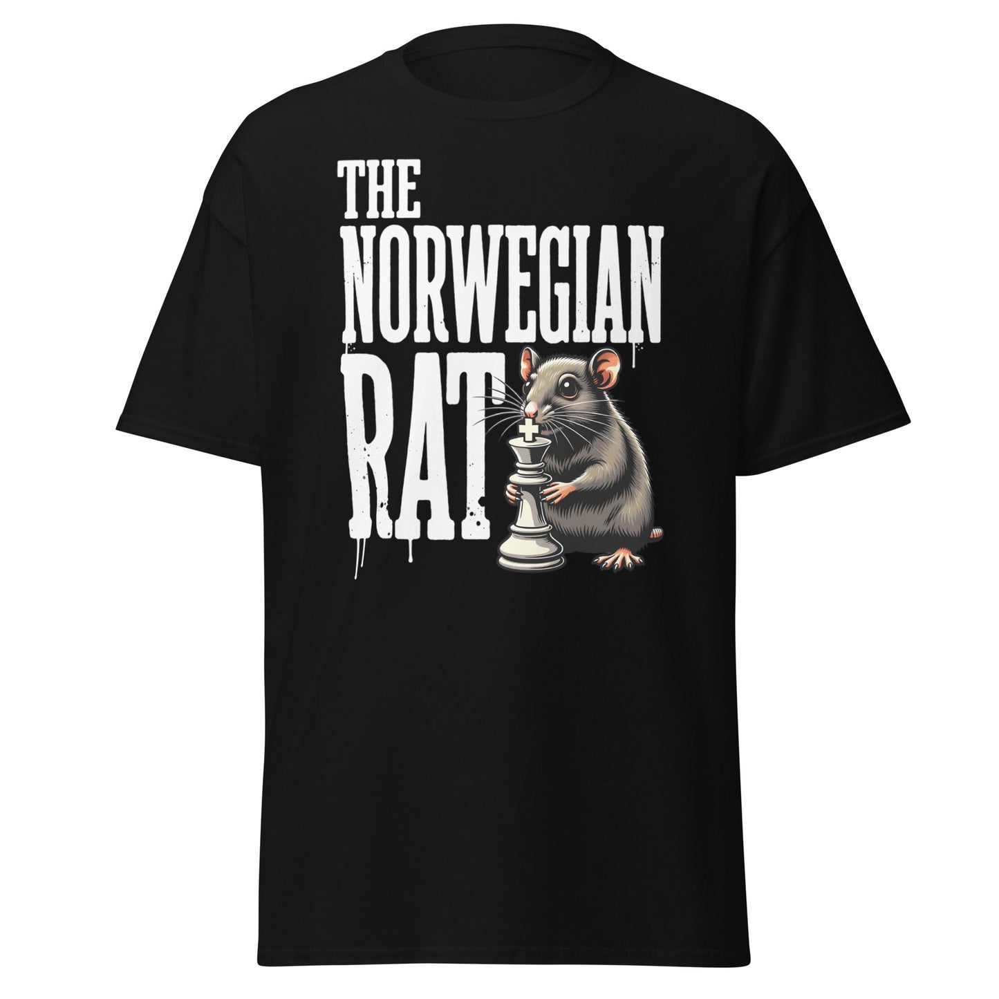 The Norwegian Rat Chess T-Shirt | Grandmaster Strategy Tee - Black - T-Shirts Online