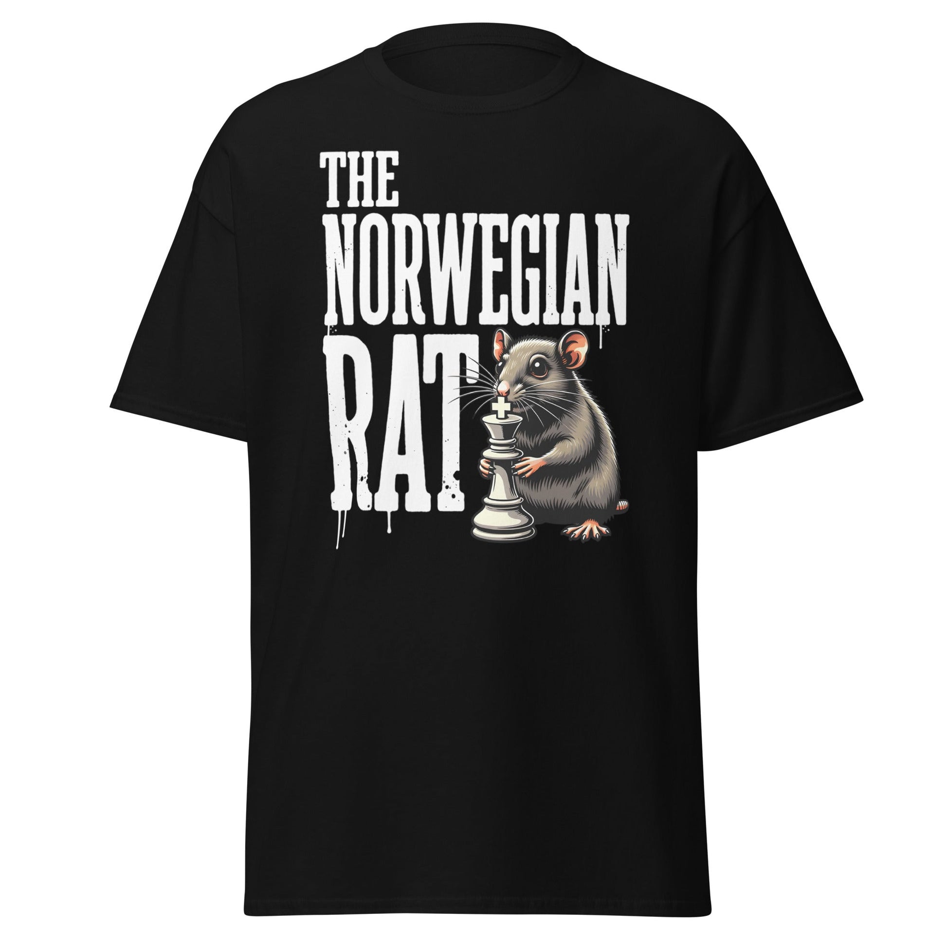 The Norwegian Rat Chess T-Shirt | Grandmaster Strategy Tee - Black - T-Shirts Online