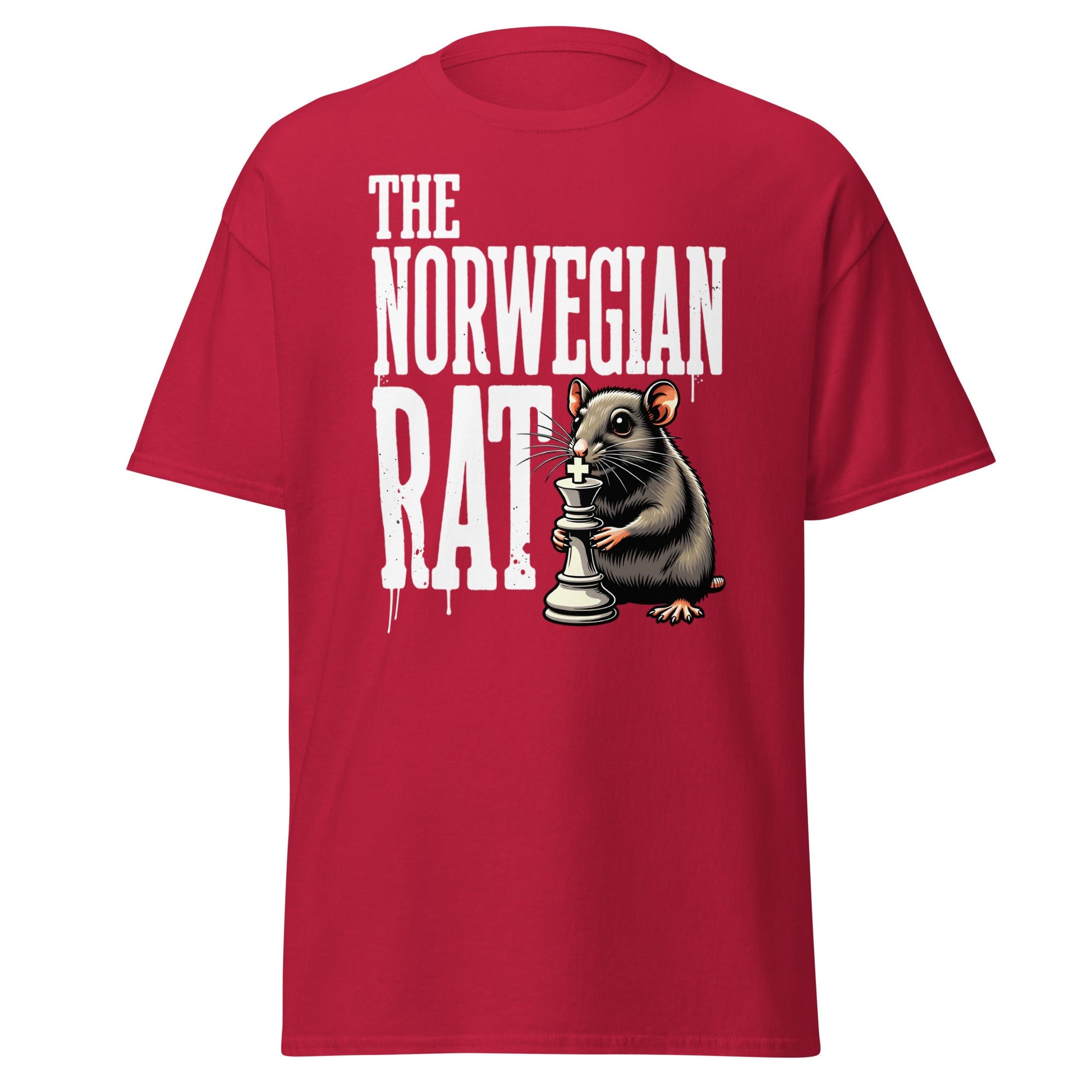The Norwegian Rat Chess T-Shirt | Grandmaster Strategy Tee - Cardinal - T-Shirts Online