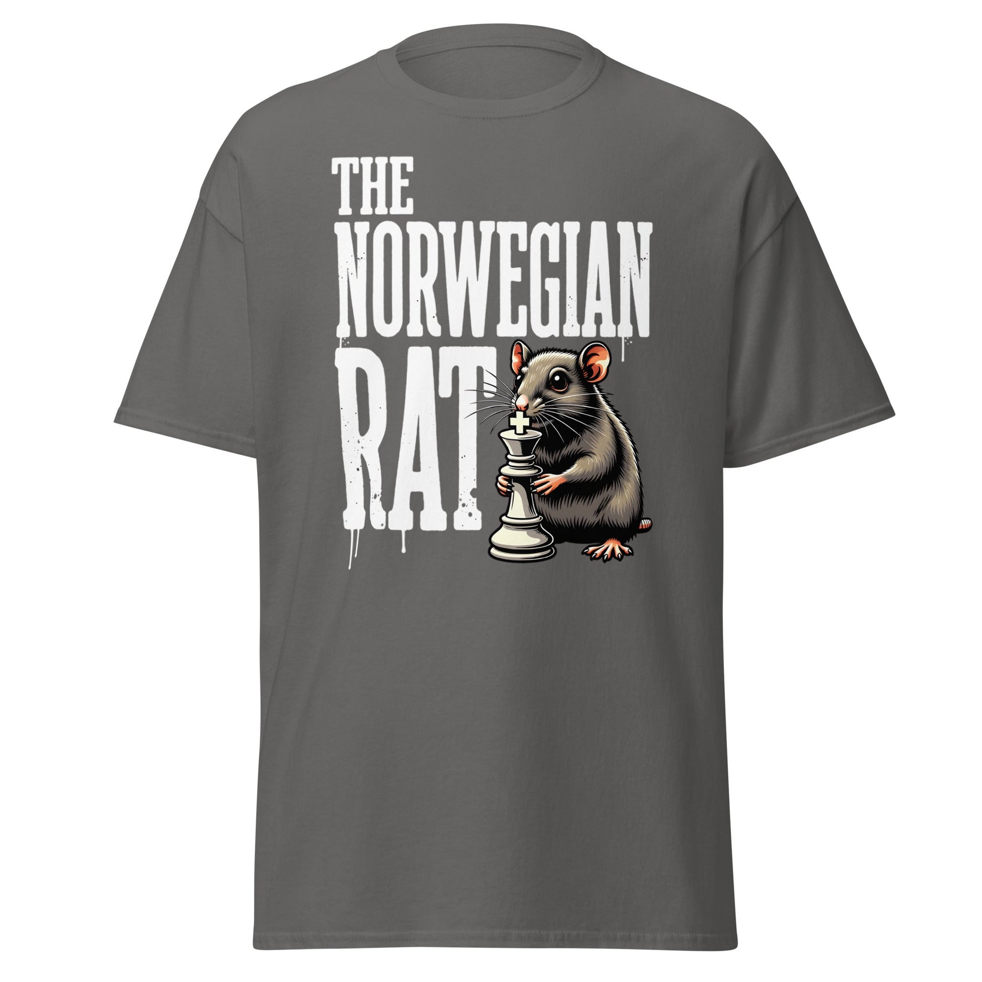 The Norwegian Rat Chess T-Shirt | Grandmaster Strategy Tee - Charcoal - T-Shirts Online