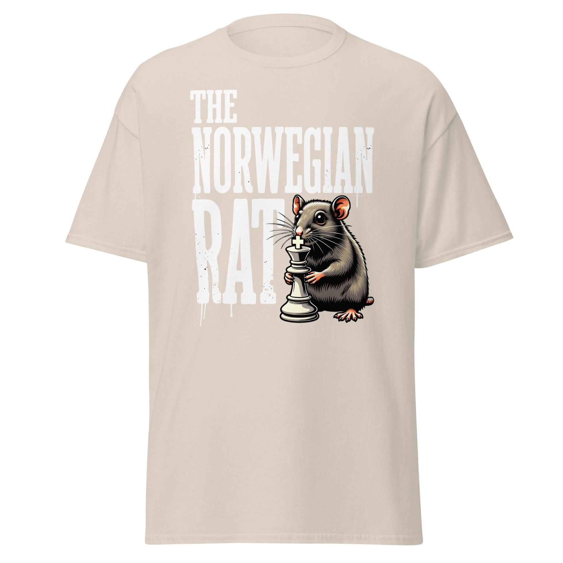 The Norwegian Rat Chess T-Shirt | Grandmaster Strategy Tee - Natural - T-Shirts Online