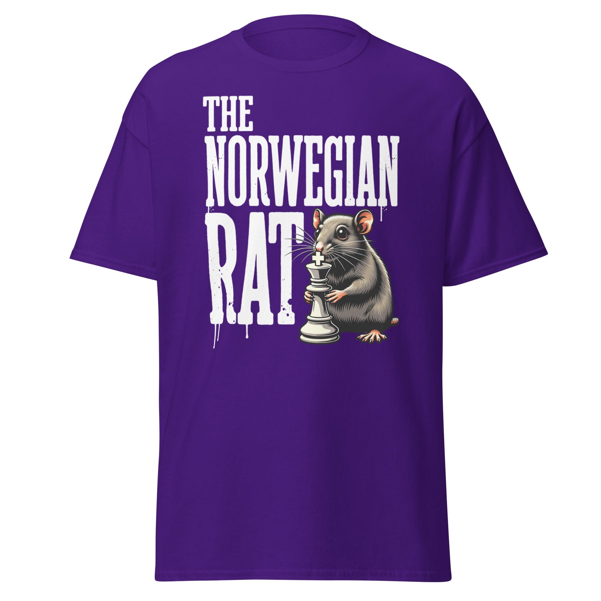 The Norwegian Rat Chess T-Shirt | Grandmaster Strategy Tee - Purple - T-Shirts Online