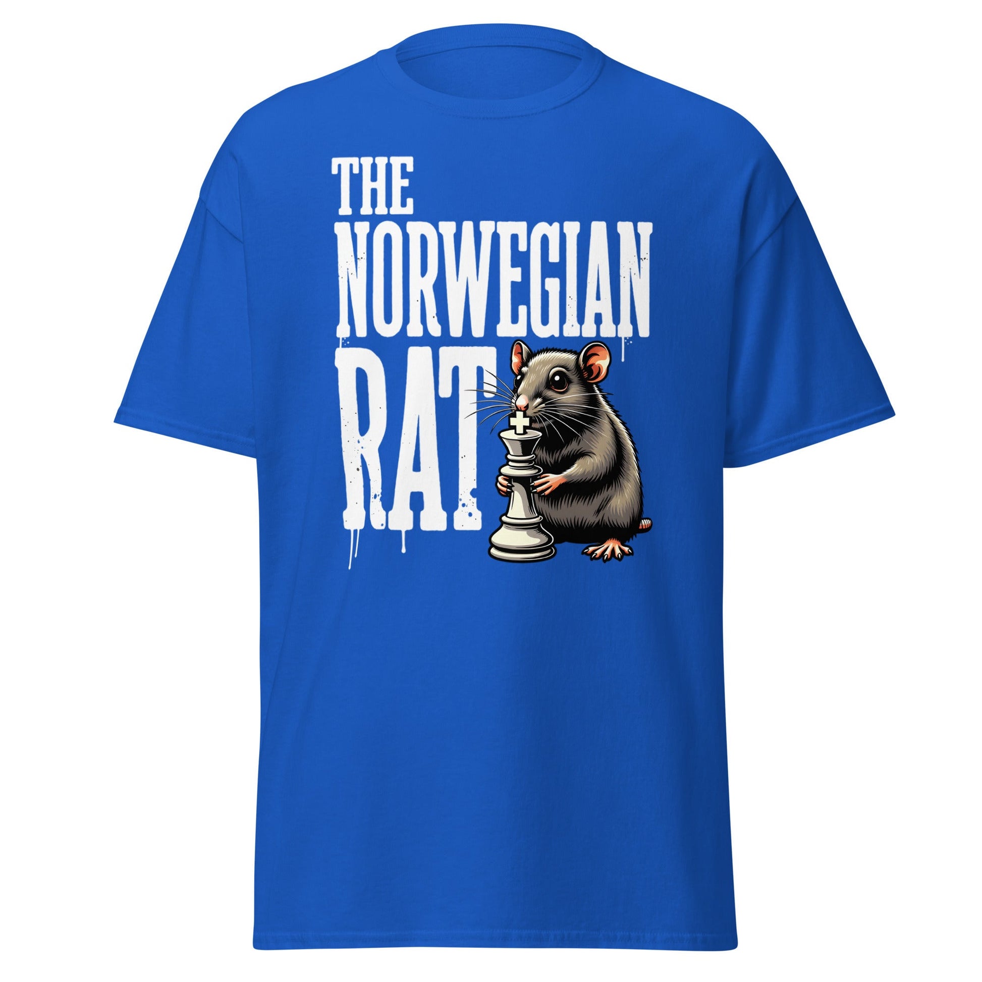 The Norwegian Rat Chess T-Shirt | Grandmaster Strategy Tee - Royal - T-Shirts Online