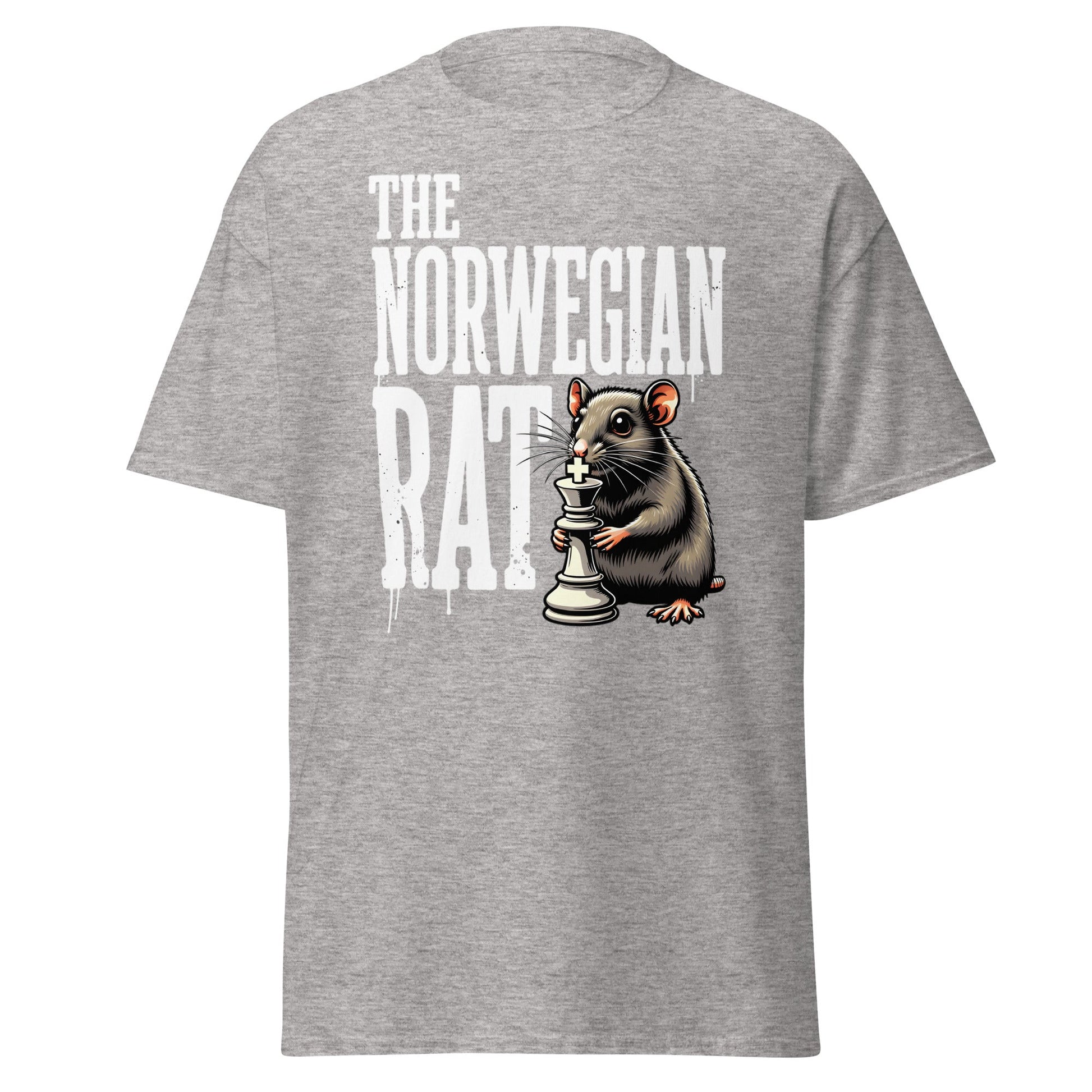 The Norwegian Rat Chess T-Shirt | Grandmaster Strategy Tee - Sport Grey - T-Shirts Online