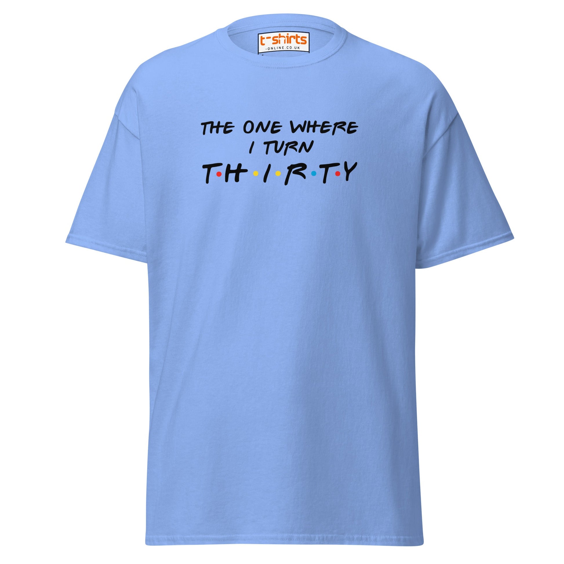 The One Where I Turn Thirty T-Shirt – Funny Birthday Tee - Carolina Blue - T-Shirts Online