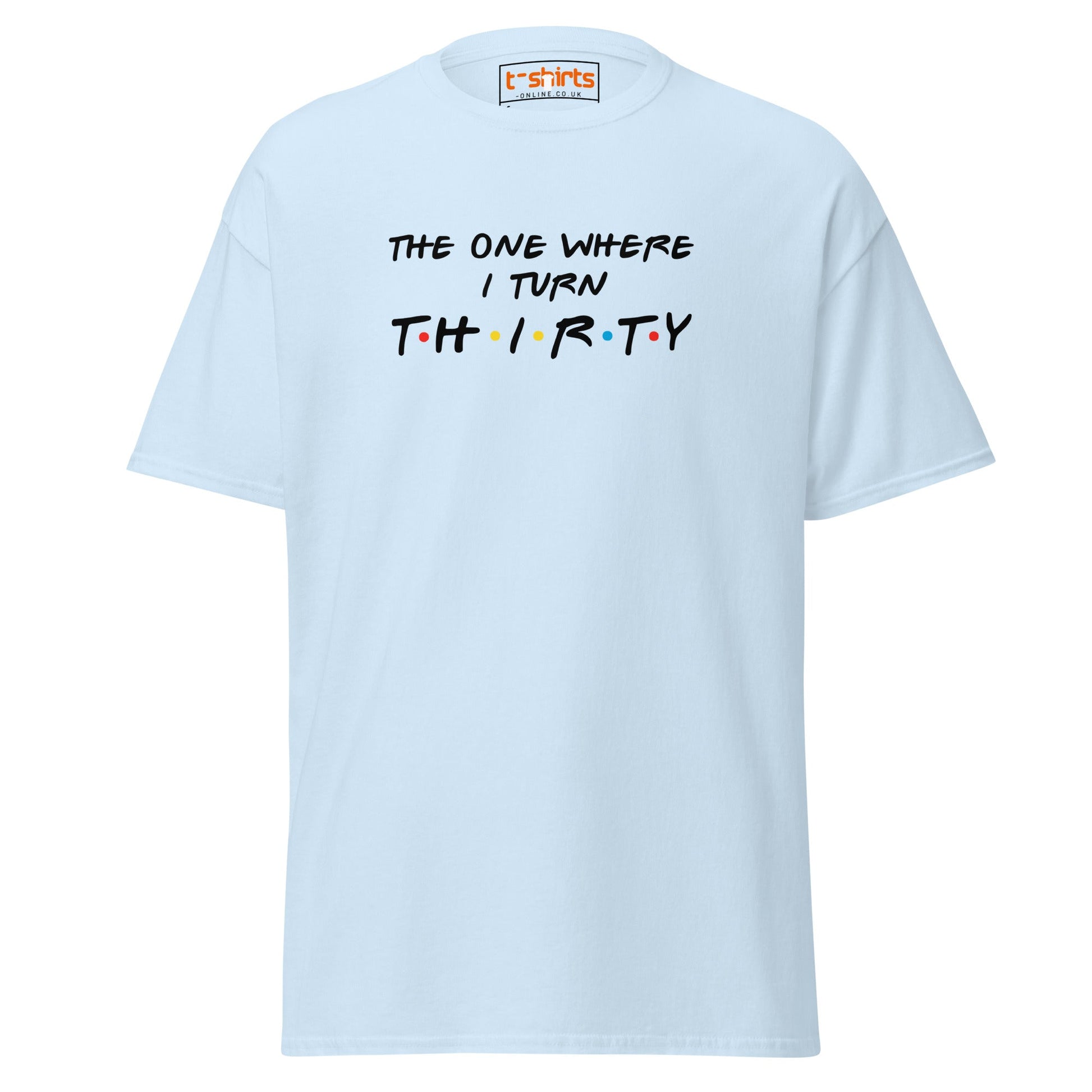 The One Where I Turn Thirty T-Shirt – Funny Birthday Tee - Light Blue - T-Shirts Online
