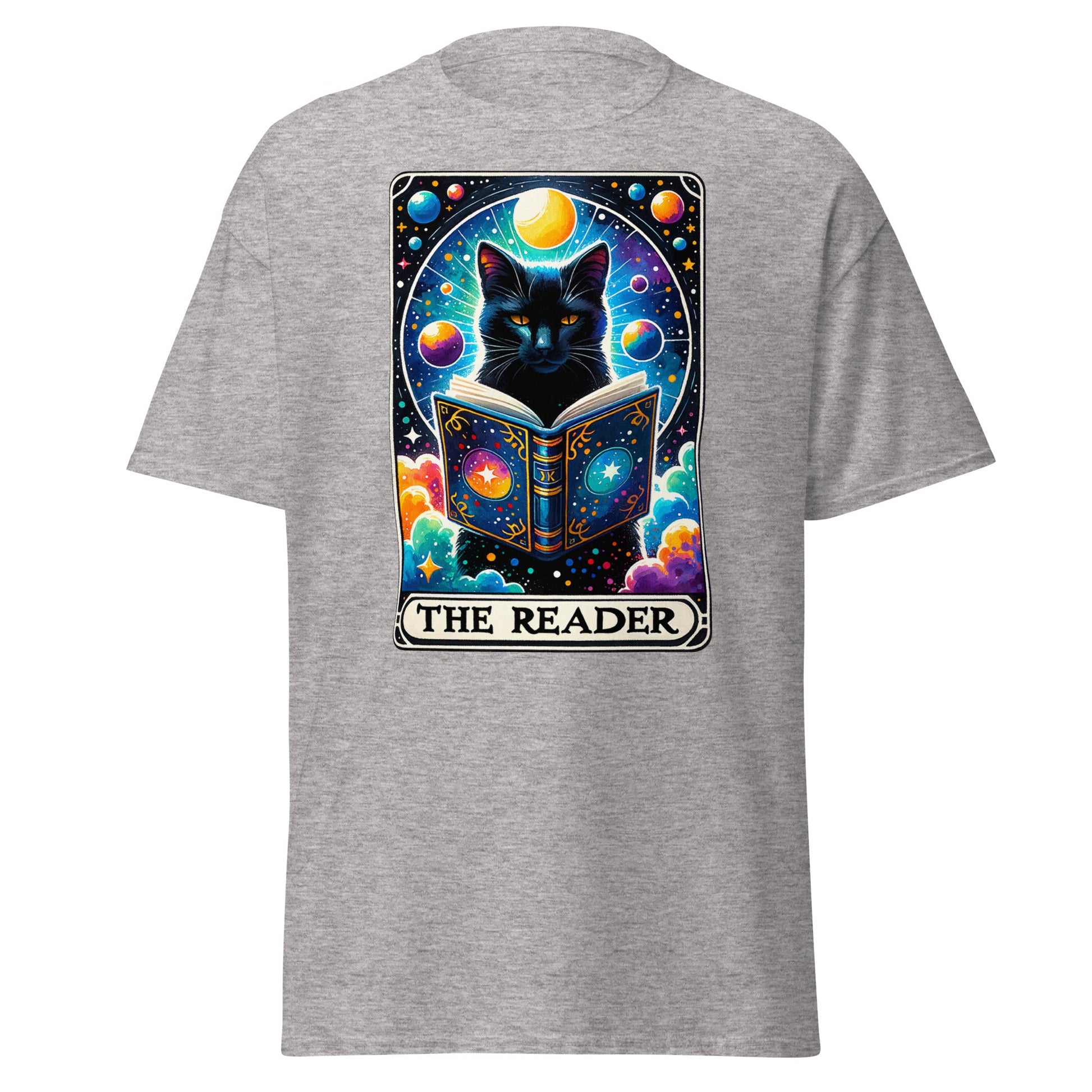'The Reader' Cat Tarot | Tarot Card T-Shirt - Sport Grey - T-Shirts Online