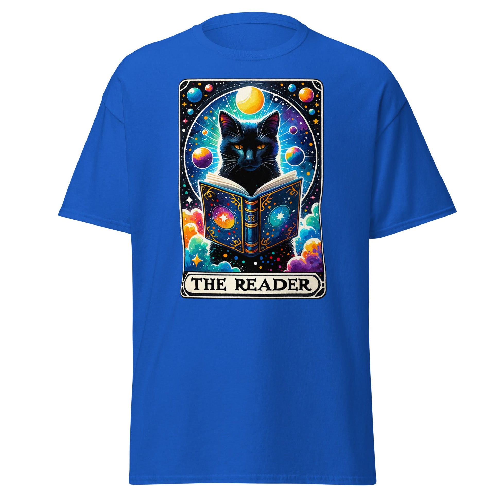 'The Reader' Cat Tarot | Tarot Card T-Shirt - Royal - T-Shirts Online