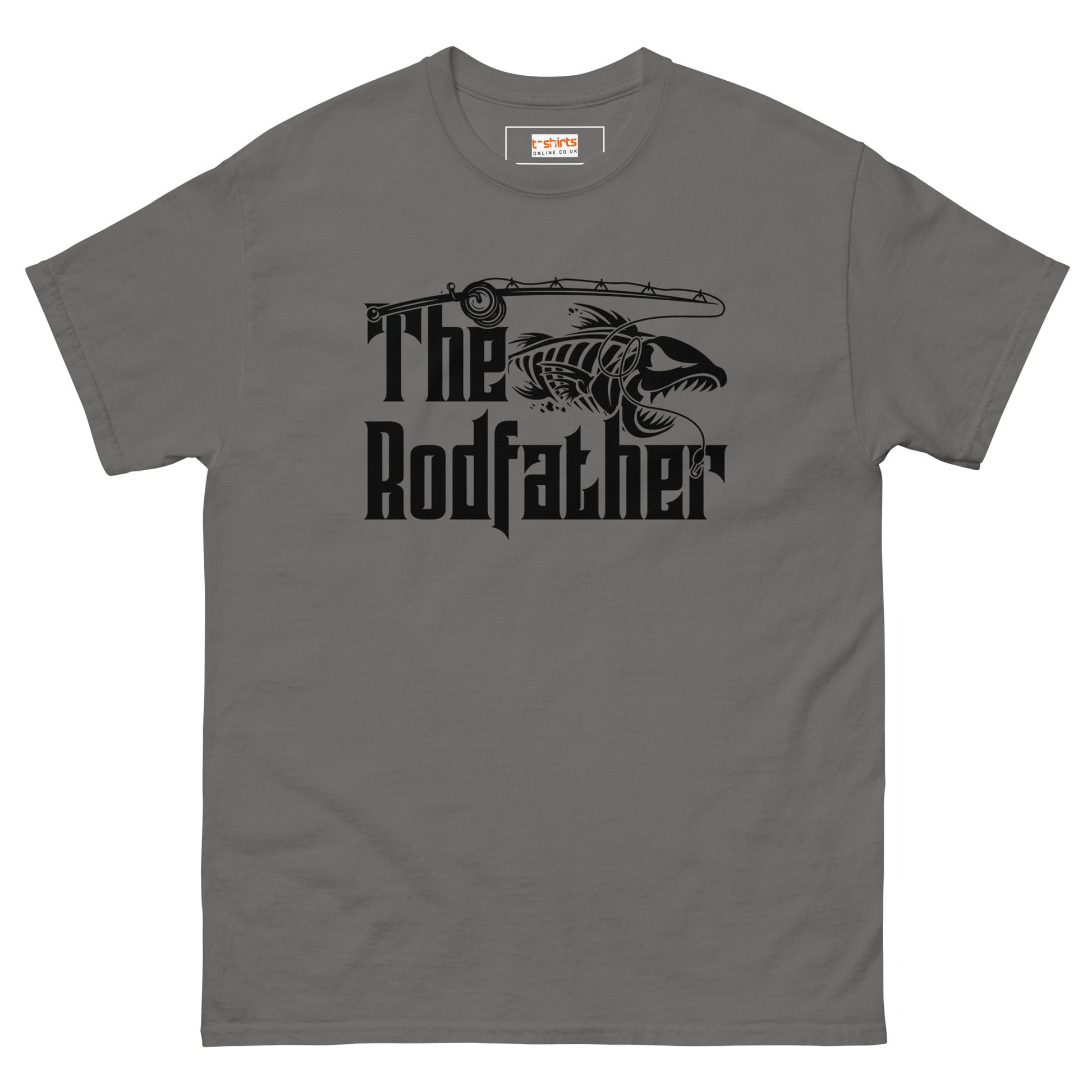 The Rodfather | Men's Fishing T-Shirt - Charcoal - T-Shirts Online