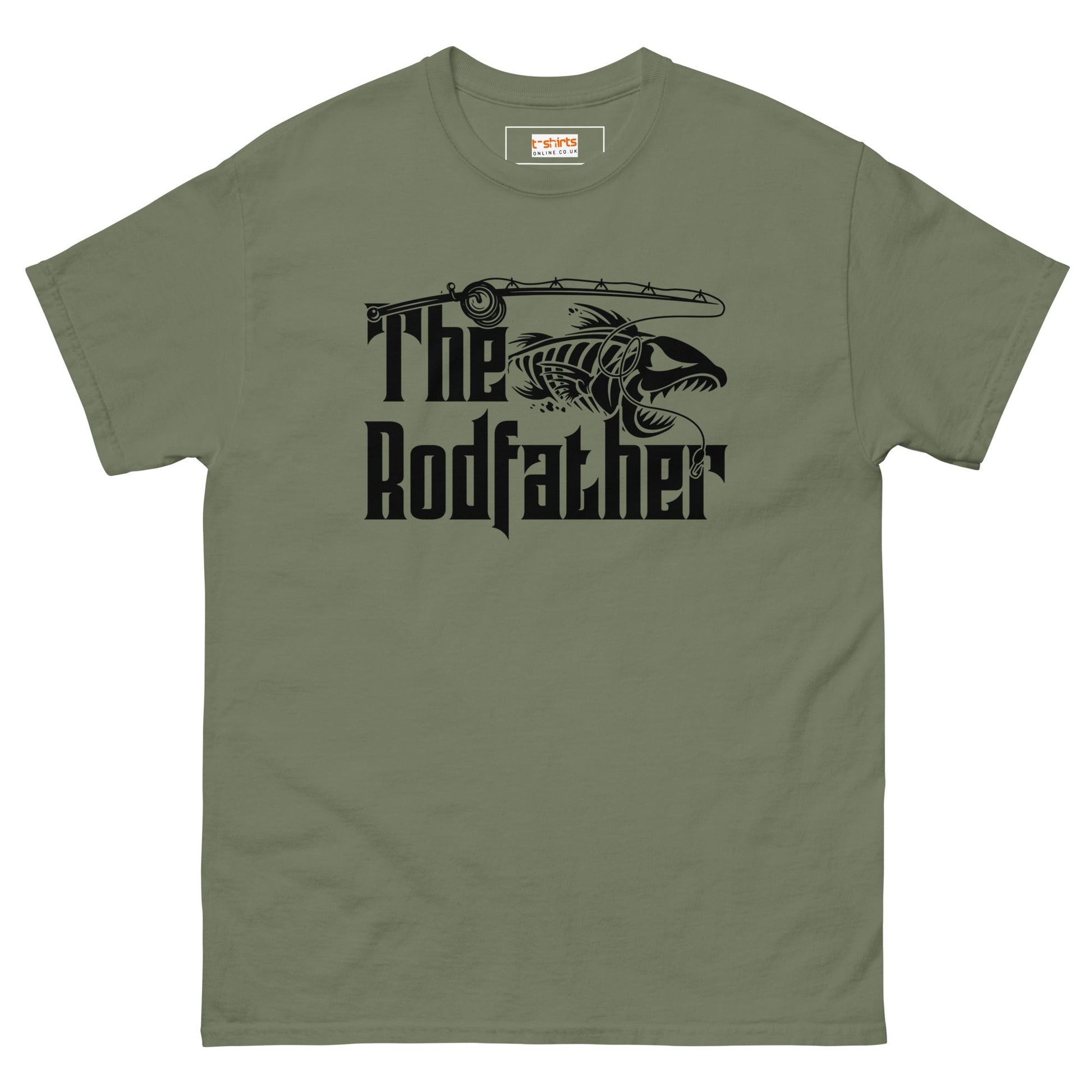 The Rodfather | Men's Fishing T-Shirt - Military Green - T-Shirts Online