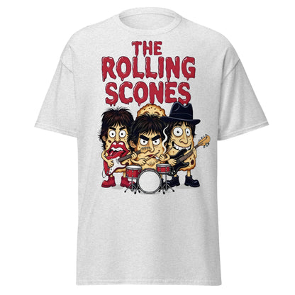 The Rolling Scones T-Shirt | Funny Rock Band Pun Tee - Ash - T-Shirts Online