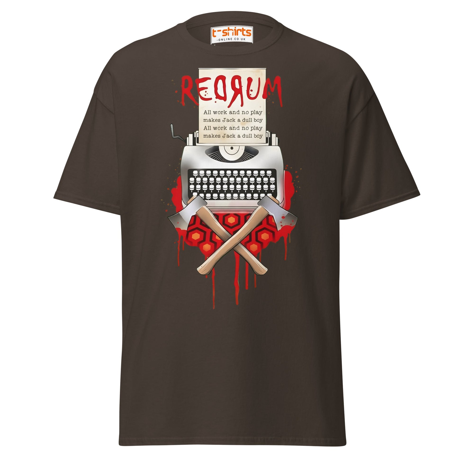 The Shining Jack T-Shirt | Vintage Typewriter Tee - Dark Chocolate - T-Shirts Online