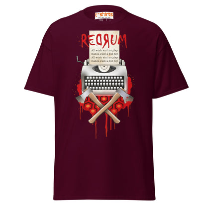 The Shining Jack T-Shirt | Vintage Typewriter Tee - Maroon - T-Shirts Online