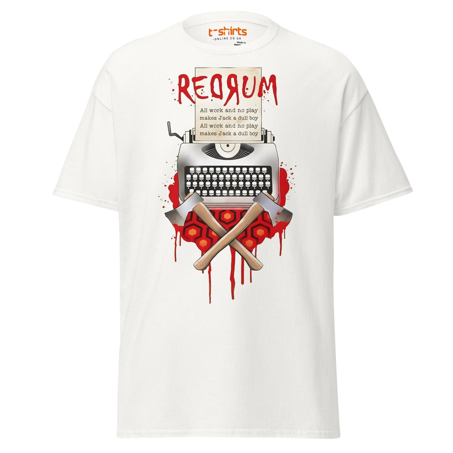 The Shining Jack T-Shirt | Vintage Typewriter Tee - White - T-Shirts Online