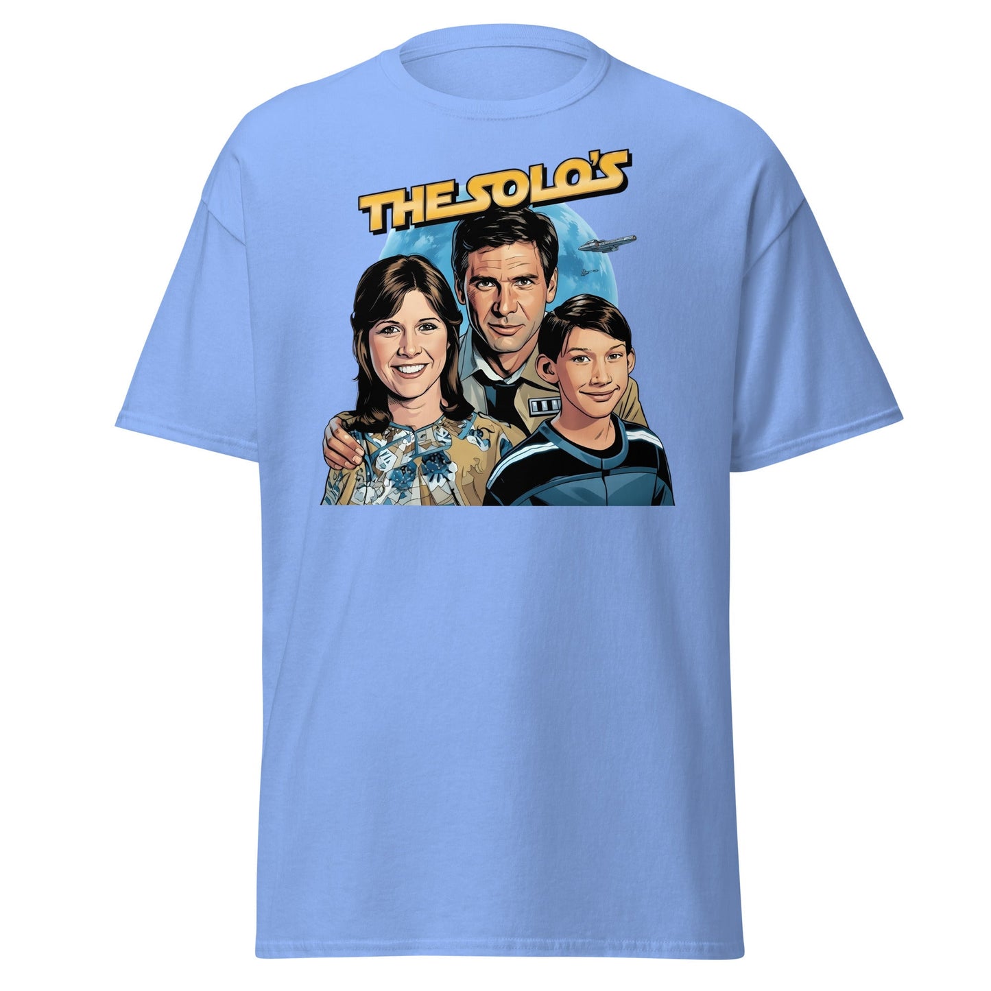 The Solos' Family Portrait T-Shirt | Retro Sci - Fi Fan Apparel - Carolina Blue - T-Shirts Online