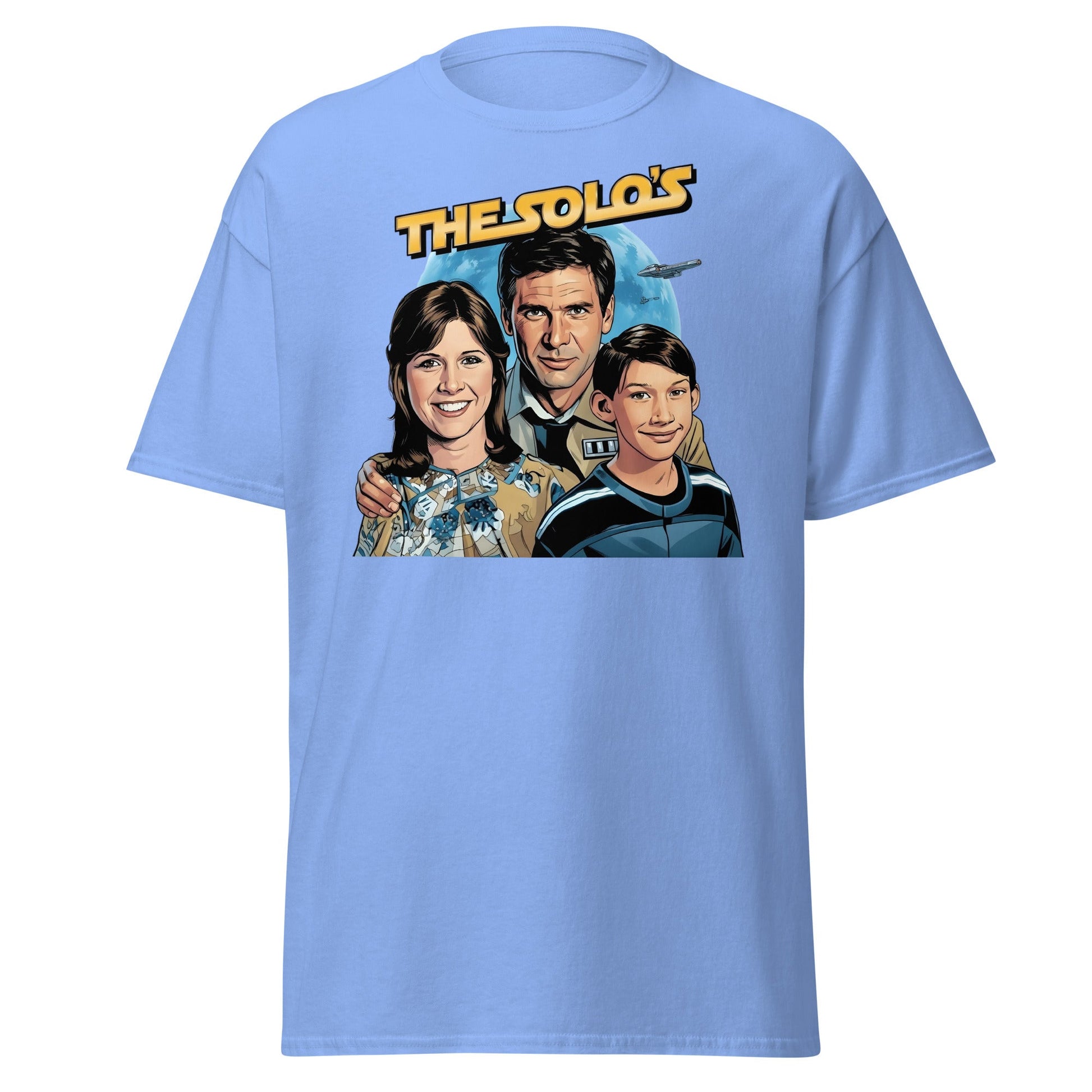 The Solos' Family Portrait T-Shirt | Retro Sci - Fi Fan Apparel - Carolina Blue - T-Shirts Online
