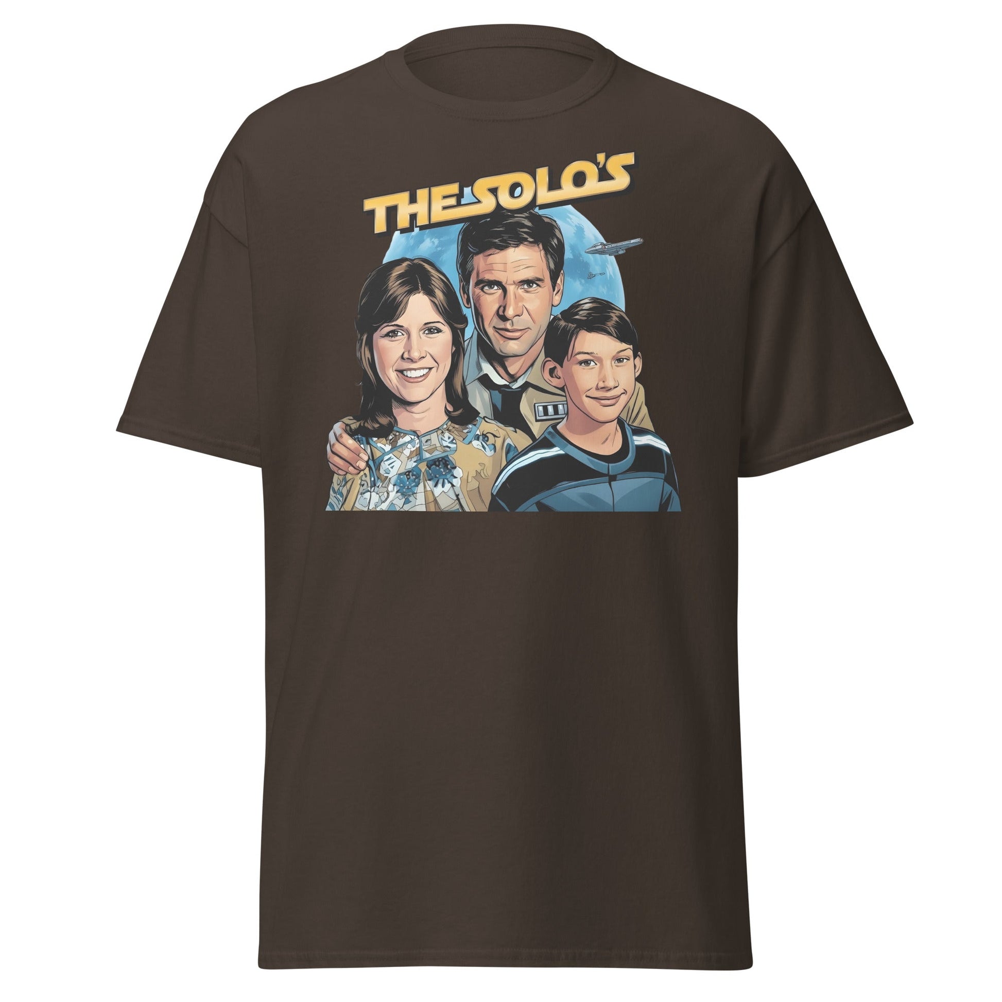 The Solos' Family Portrait T-Shirt | Retro Sci - Fi Fan Apparel - Dark Chocolate - T-Shirts Online
