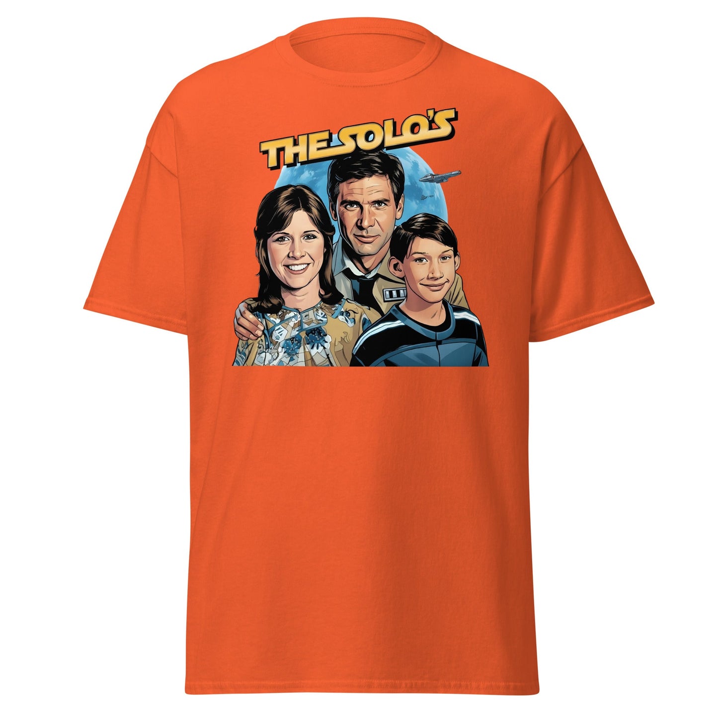 The Solos' Family Portrait T-Shirt | Retro Sci - Fi Fan Apparel - Orange - T-Shirts Online