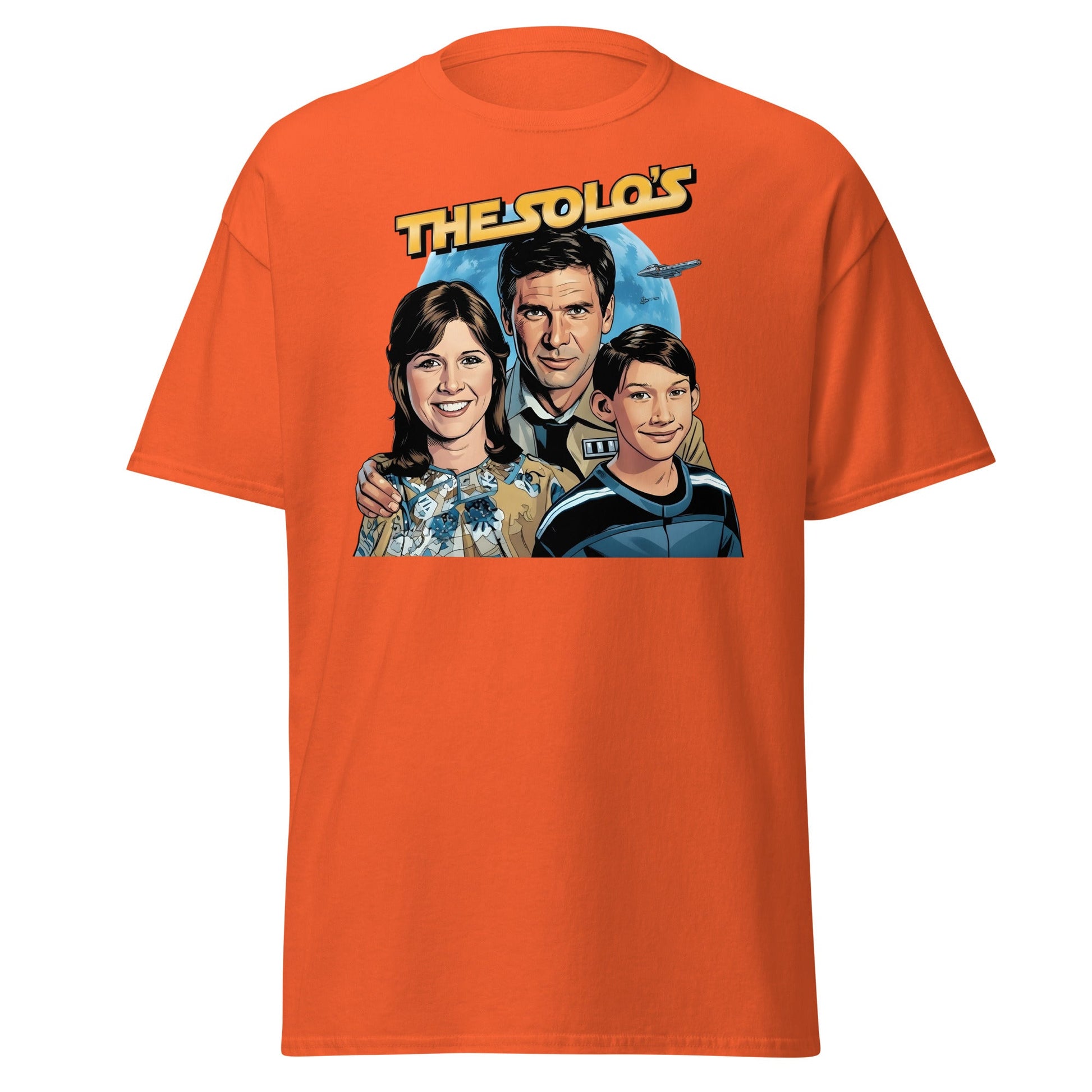 The Solos' Family Portrait T-Shirt | Retro Sci - Fi Fan Apparel - Orange - T-Shirts Online