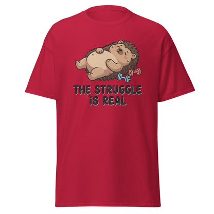 The Struggle Is Real Hedgehog Gym T-Shirt - Cardinal - T-Shirts Online