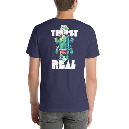 The Thirst is Real T-Shirt | Humorous Tee - Heather Midnight Navy - T-Shirts Online