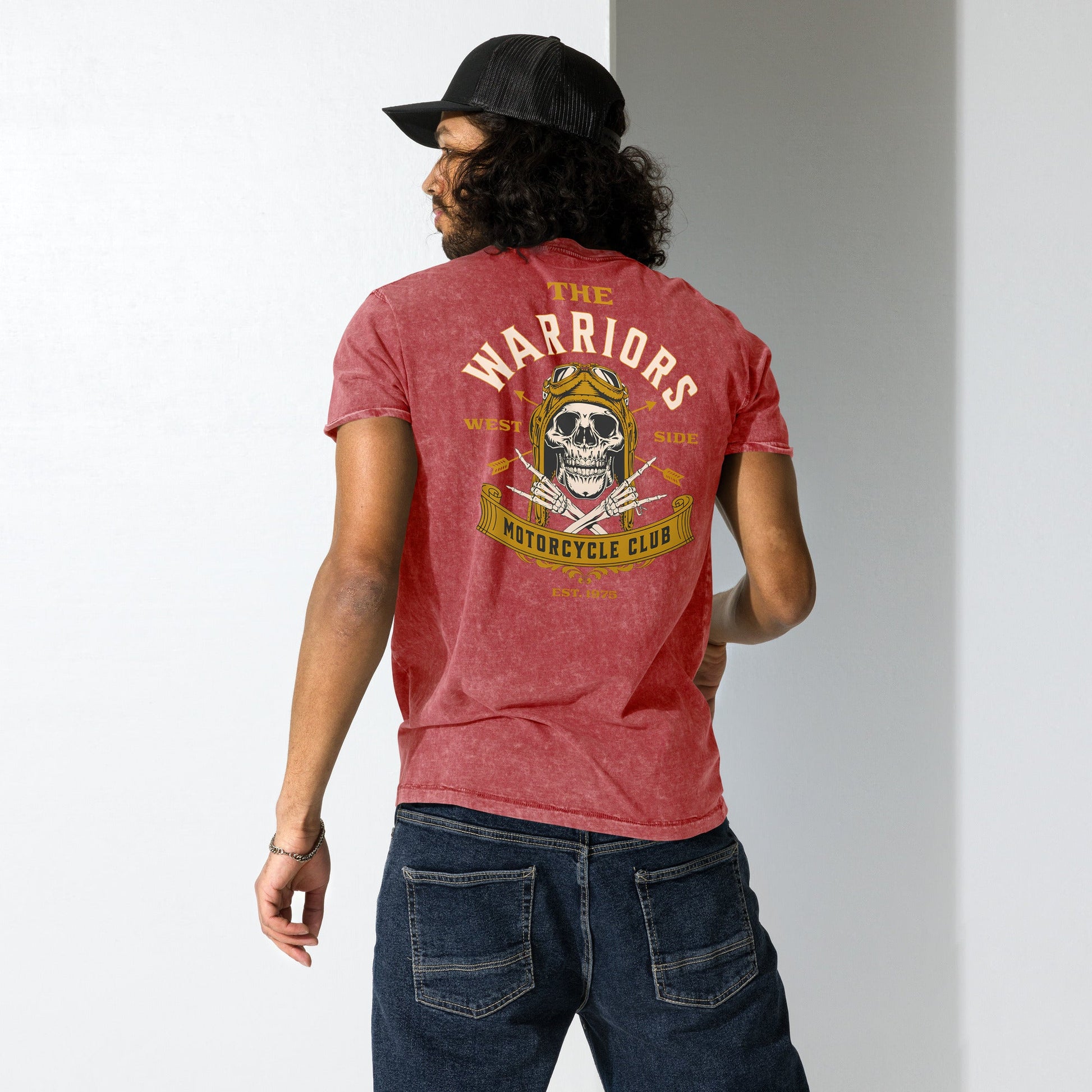 The Warriors Motorcycle Club Denim T-Shirt - Black - T-Shirts Online