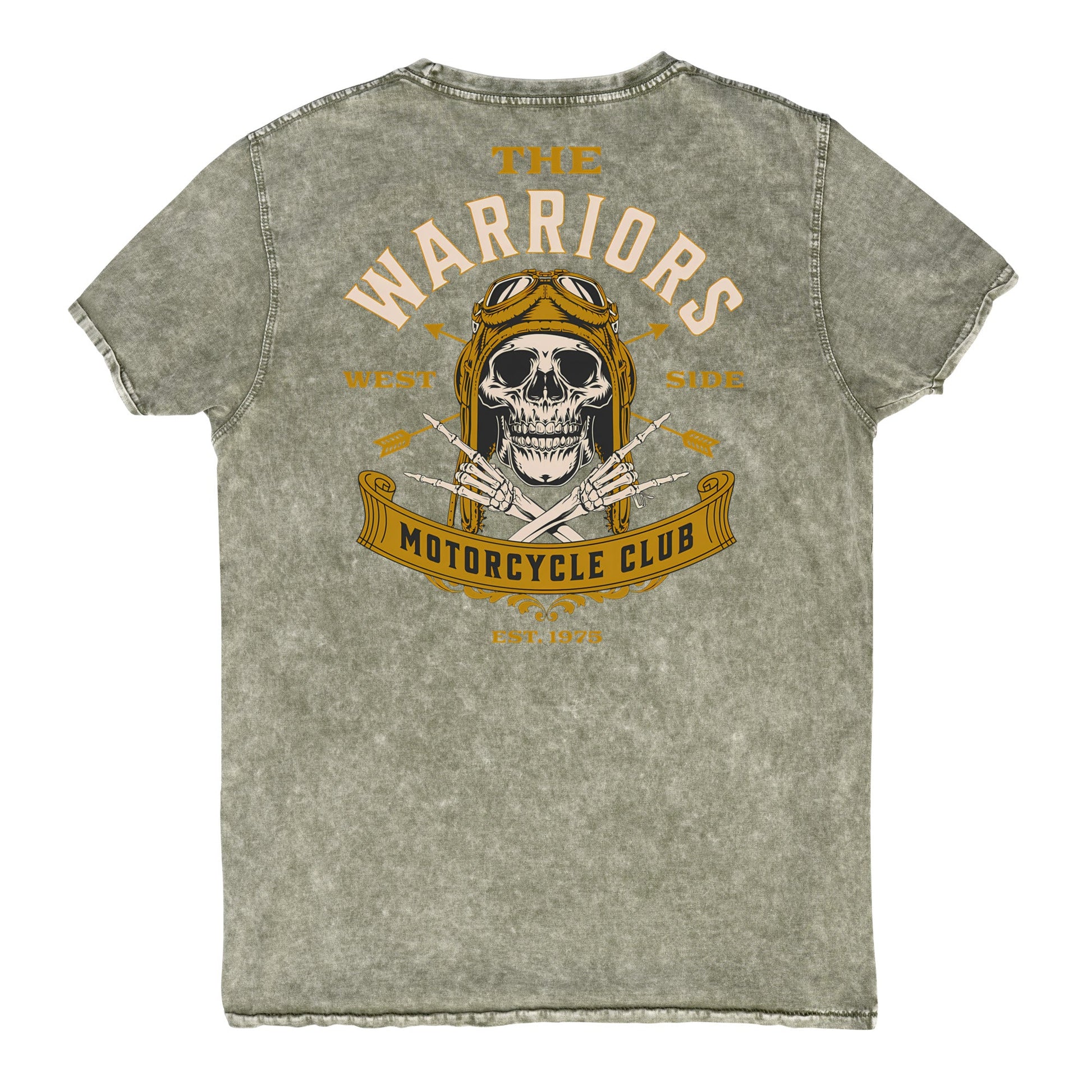The Warriors Motorcycle Club Denim T-Shirt - Dark Army Green - T-Shirts Online