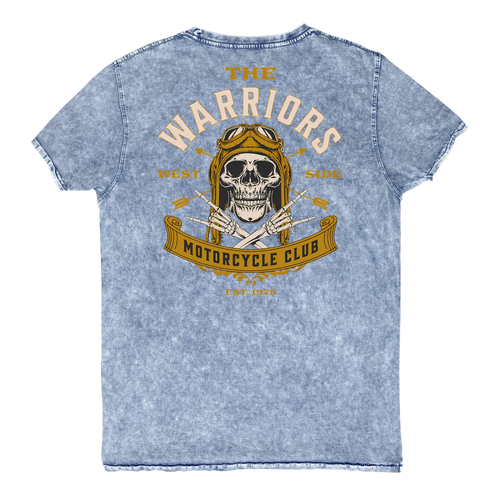 The Warriors Motorcycle Club Denim T-Shirt - Denim Blue - T-Shirts Online