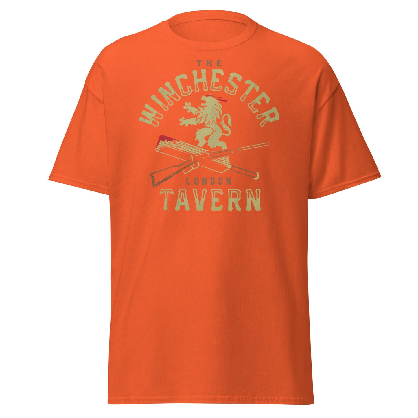 The Winchester Tavern London T-Shirt | Pub Logo Tee - Orange - T-Shirts Online