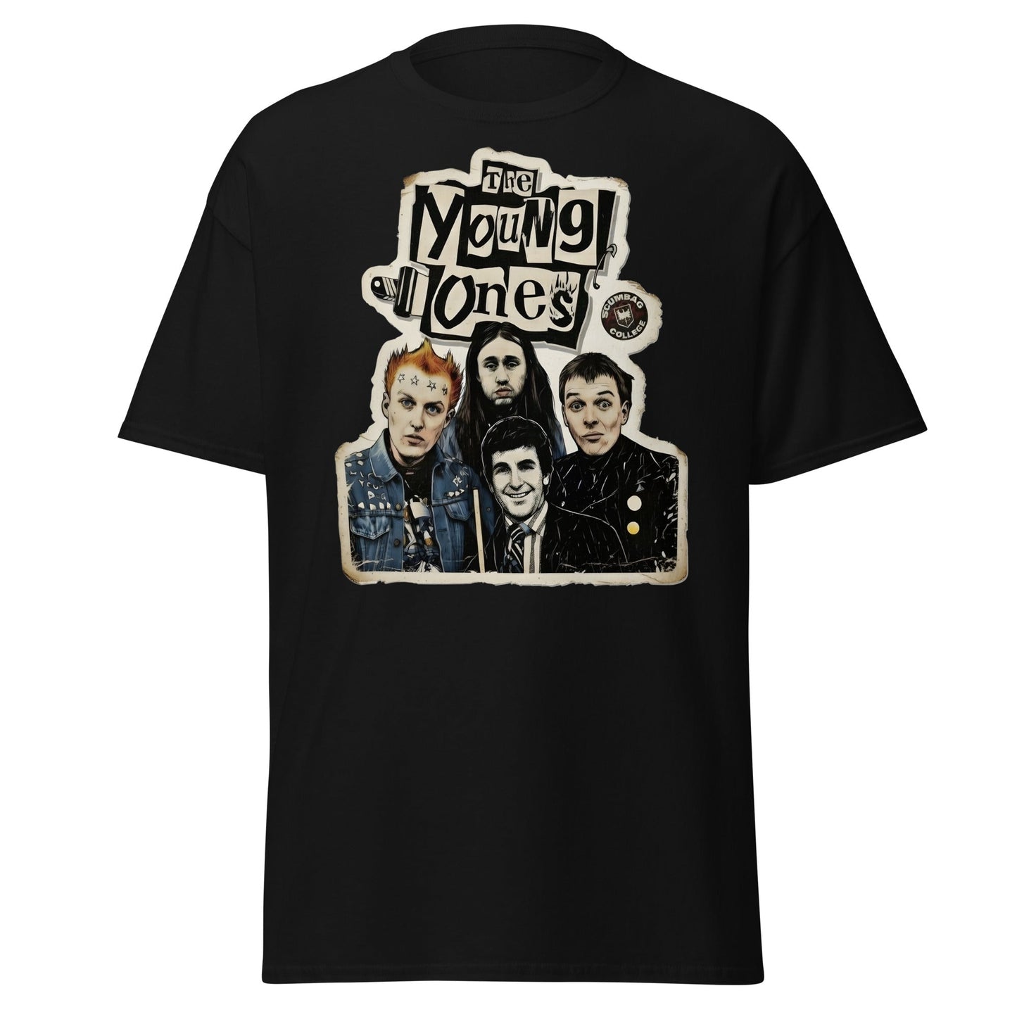 The Young Ones Scumbag College Retro British Comedy T-Shirt - Black - T-Shirts Online