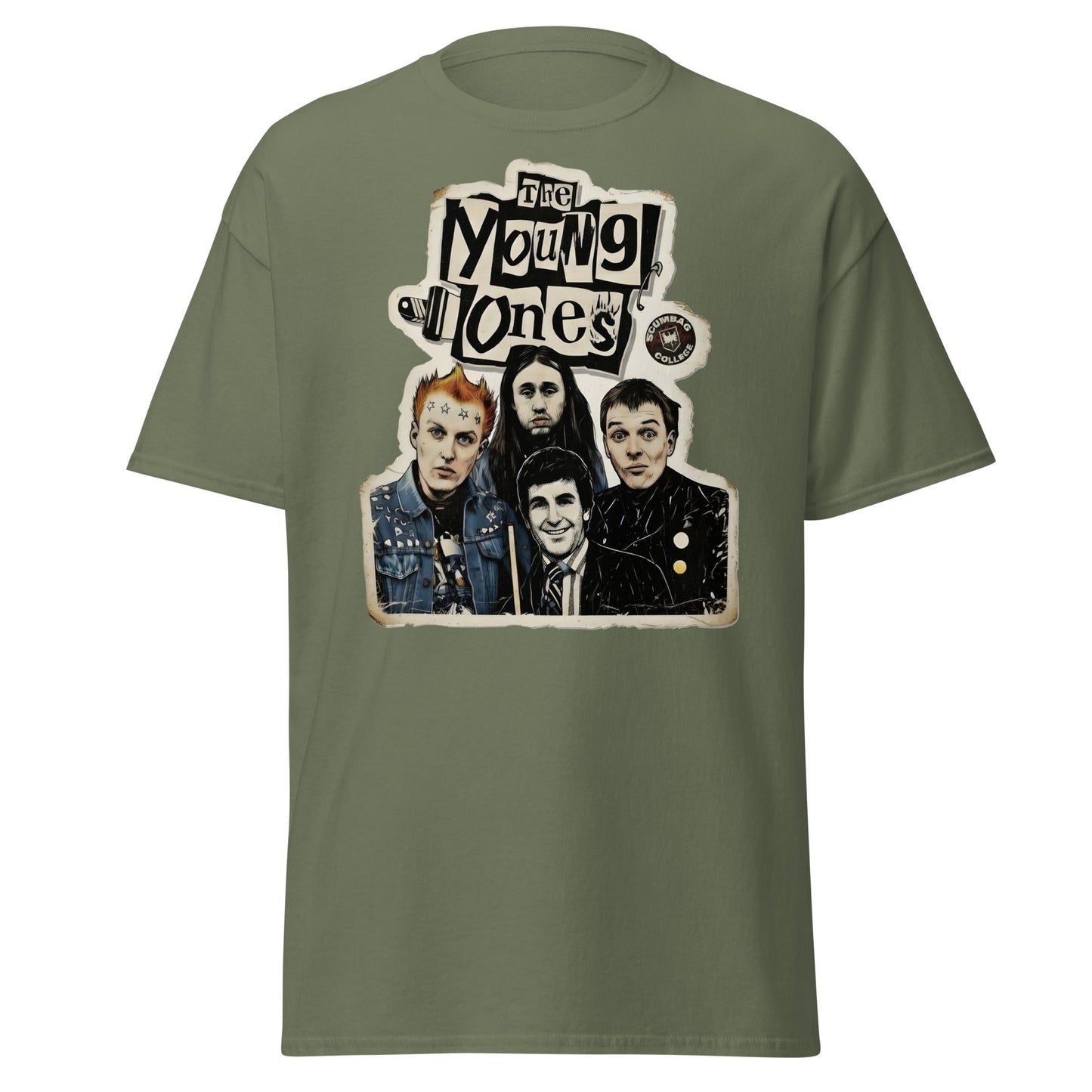 The Young Ones Scumbag College Retro British Comedy T-Shirt - Military Green - T-Shirts Online