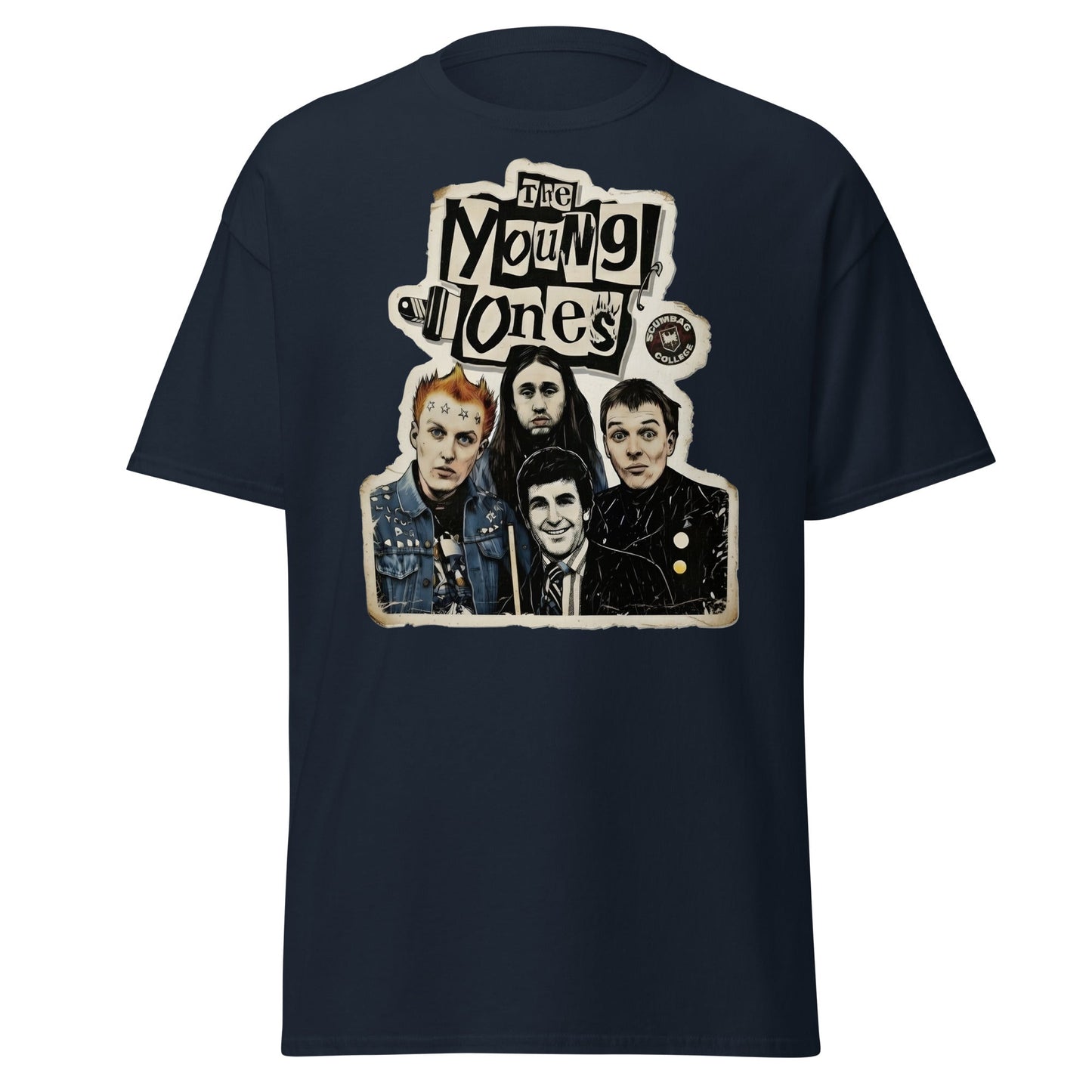 The Young Ones Scumbag College Retro British Comedy T-Shirt - Navy - T-Shirts Online