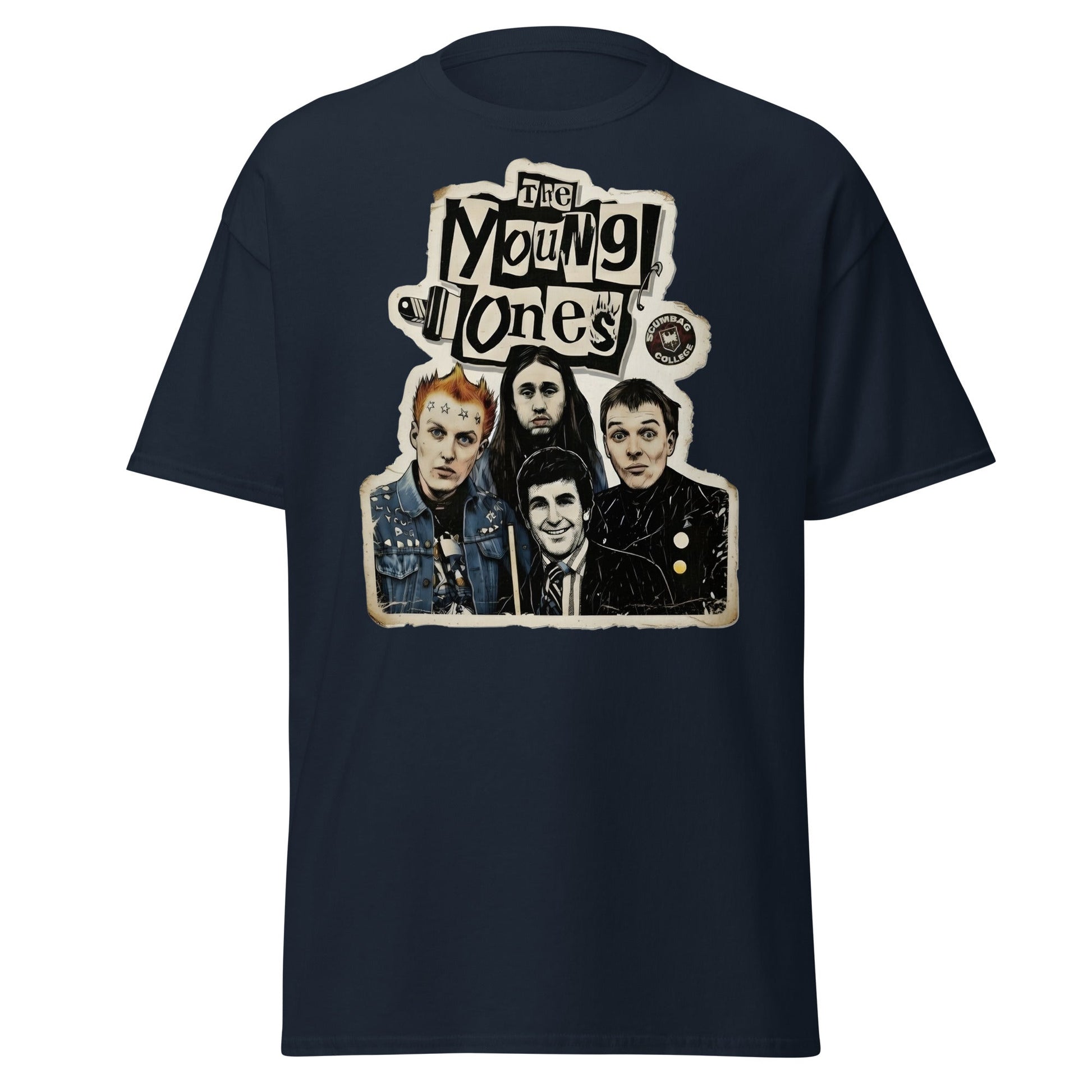 The Young Ones Scumbag College Retro British Comedy T-Shirt - Navy - T-Shirts Online
