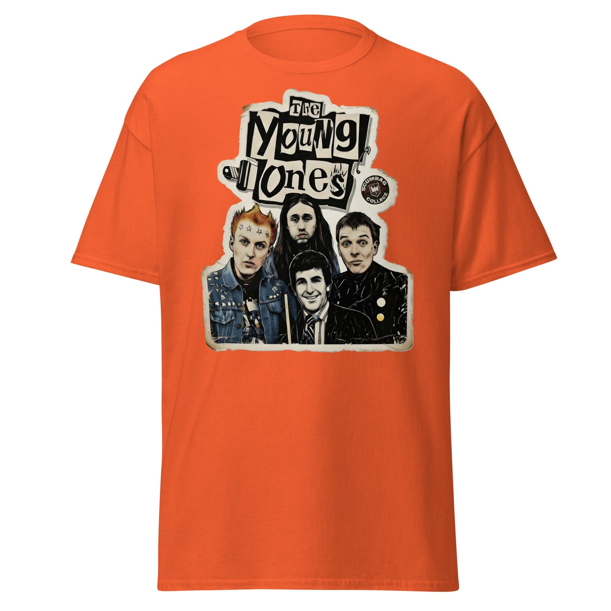 The Young Ones Scumbag College Retro British Comedy T-Shirt - Orange - T-Shirts Online