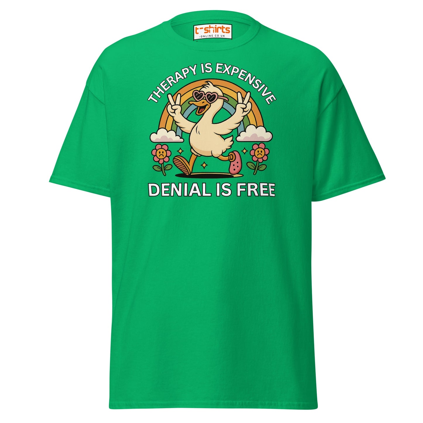 Therapy Is Expensive Tee – Funny Denial Duck Shirt - Irish Green - T-Shirts Online