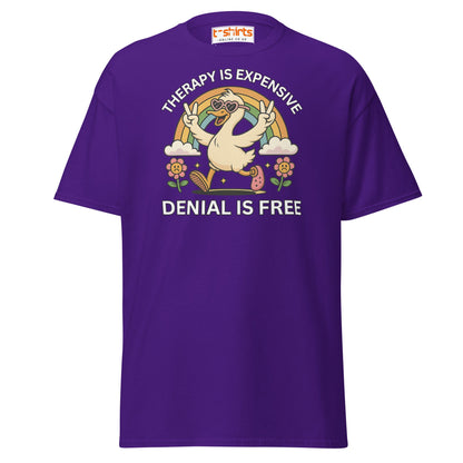 Therapy Is Expensive Tee – Funny Denial Duck Shirt - Purple - T-Shirts Online