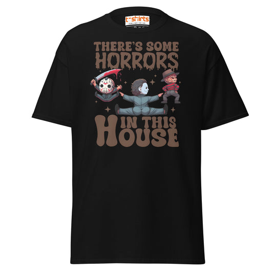There’s Some Horrors T-Shirt | Funny Halloween Tee - Black - T-Shirts Online