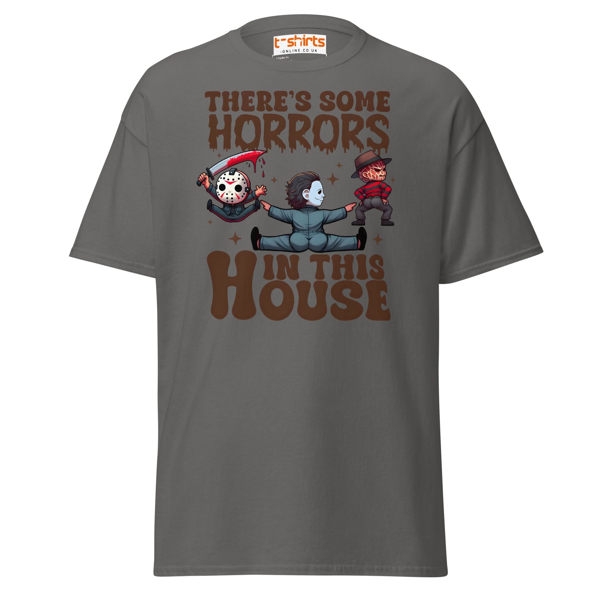 There’s Some Horrors T-Shirt | Funny Halloween Tee - Charcoal - T-Shirts Online