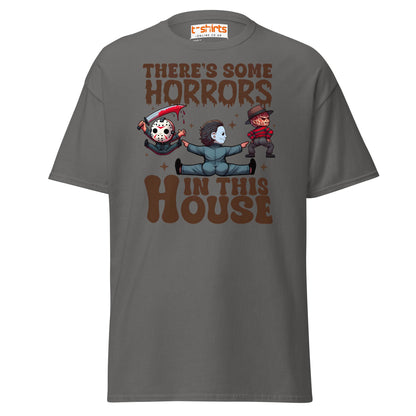There’s Some Horrors T-Shirt | Funny Halloween Tee - Charcoal - T-Shirts Online