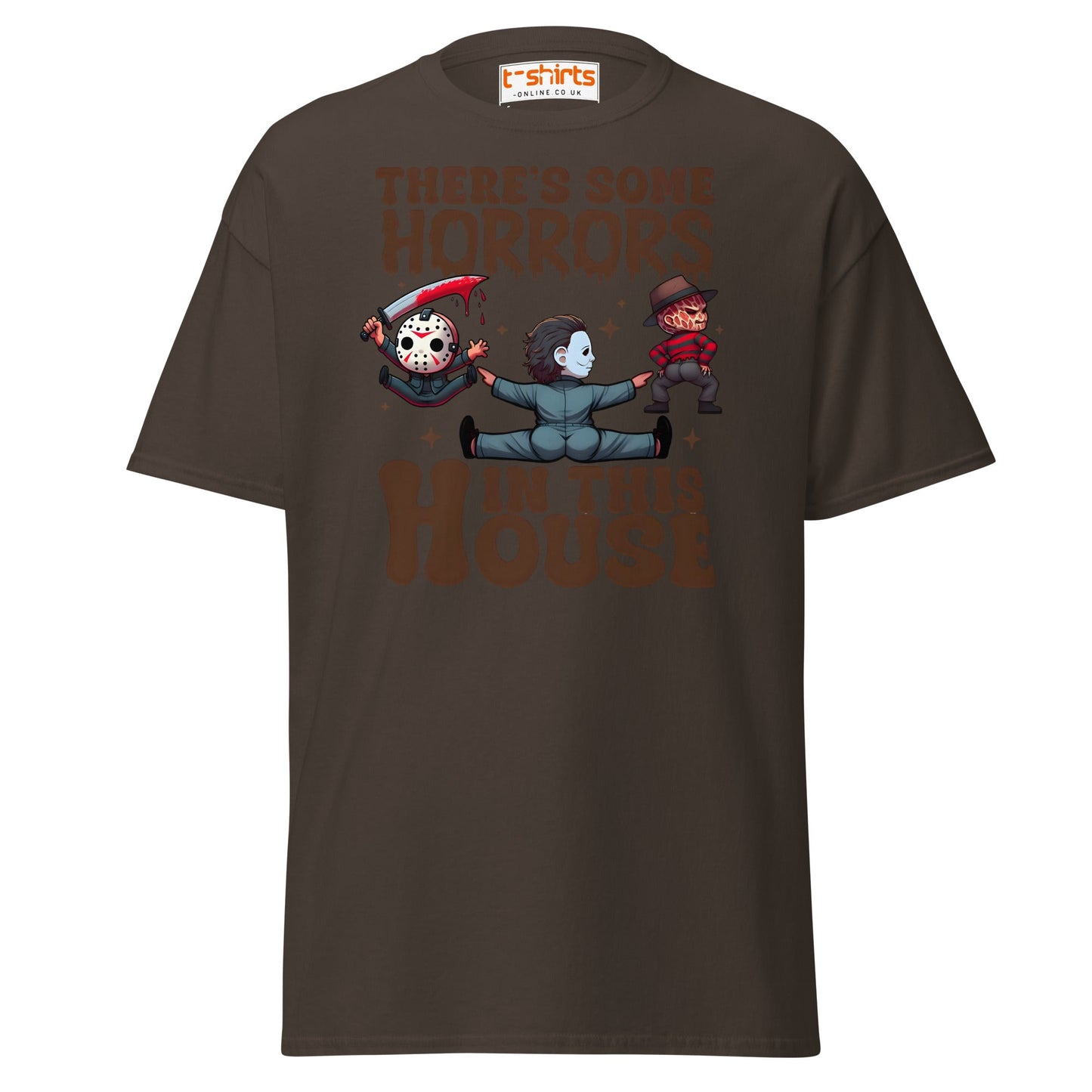 There’s Some Horrors T-Shirt | Funny Halloween Tee - Dark Chocolate - T-Shirts Online