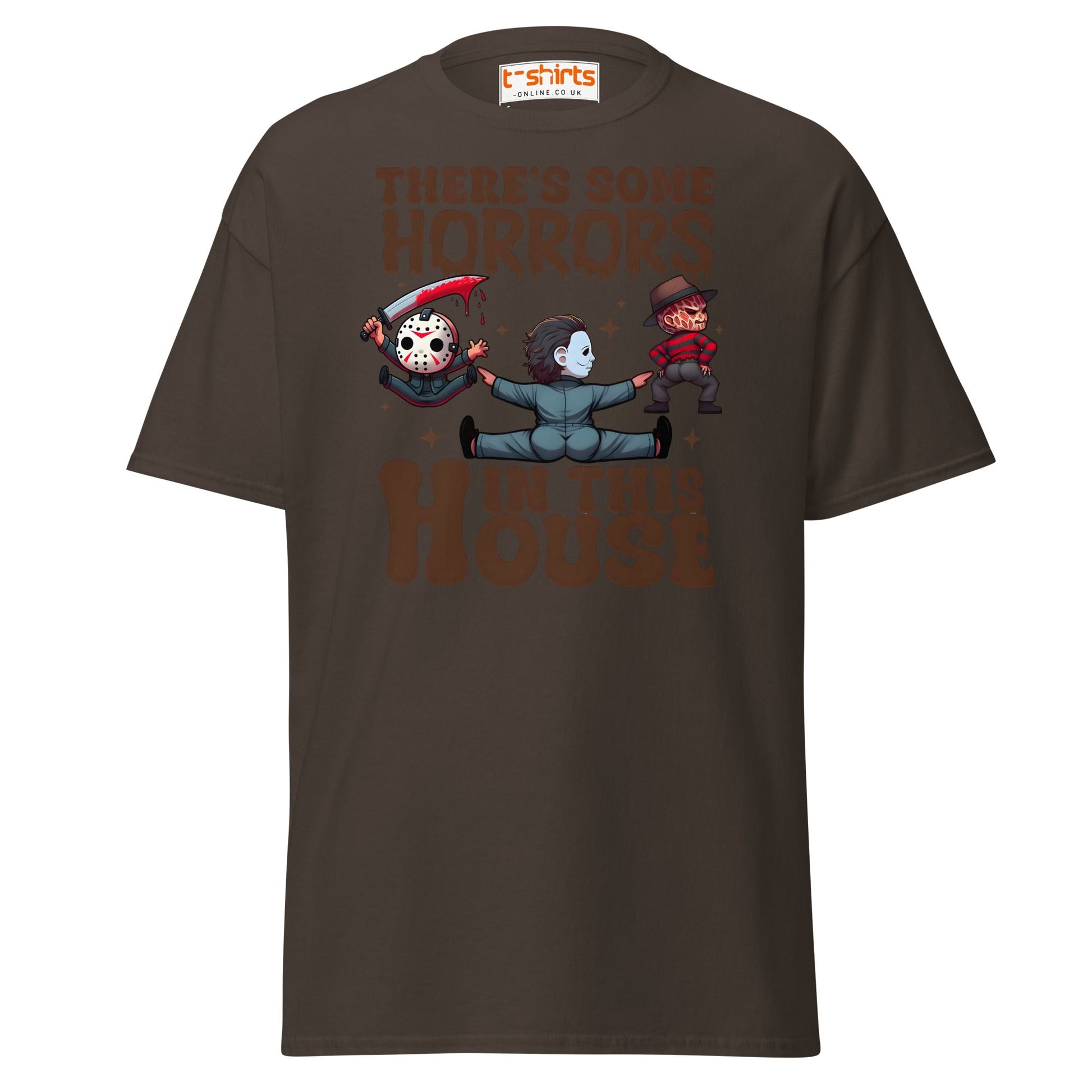 There’s Some Horrors T-Shirt | Funny Halloween Tee - Dark Chocolate - T-Shirts Online