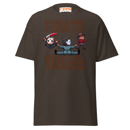 There’s Some Horrors T-Shirt | Funny Halloween Tee - Dark Chocolate - T-Shirts Online