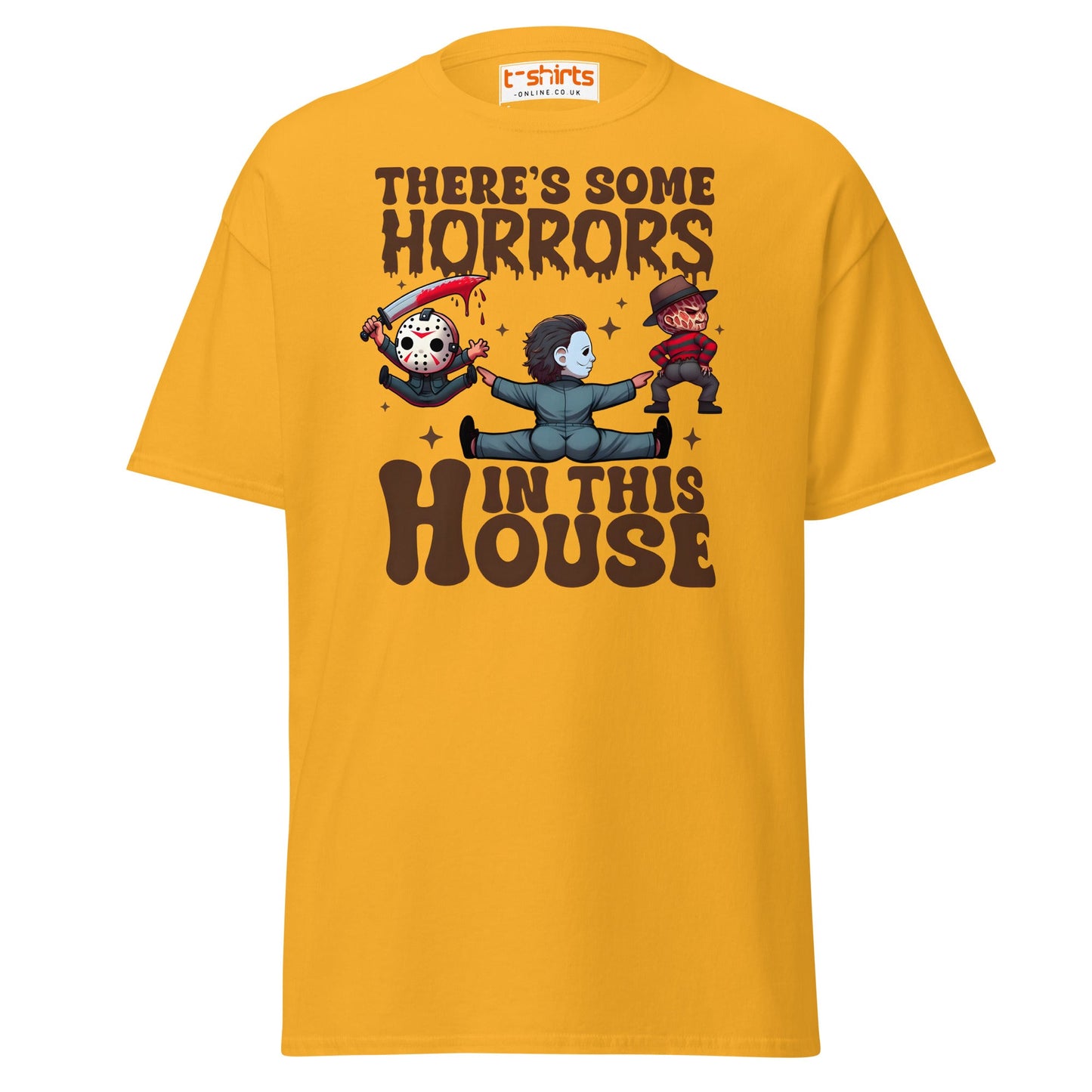 There’s Some Horrors T-Shirt | Funny Halloween Tee - Gold - T-Shirts Online