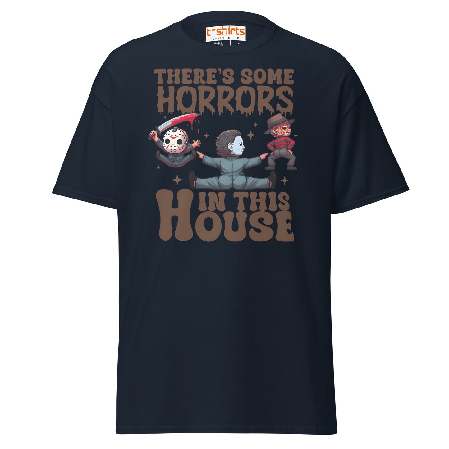 There’s Some Horrors T-Shirt | Funny Halloween Tee - Navy - T-Shirts Online