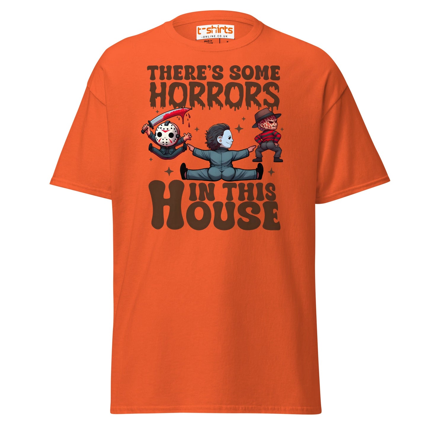 There’s Some Horrors T-Shirt | Funny Halloween Tee - Orange - T-Shirts Online
