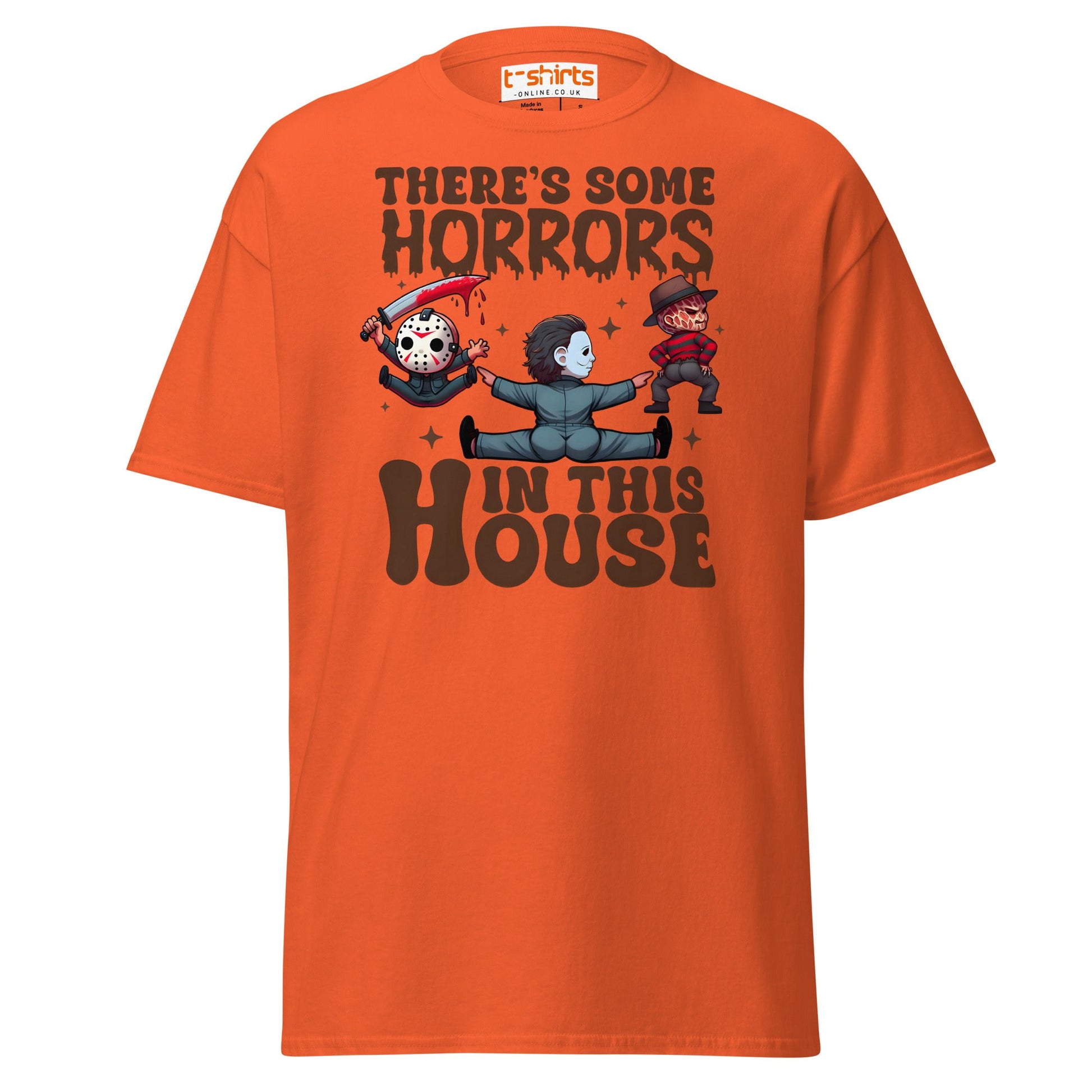 There’s Some Horrors T-Shirt | Funny Halloween Tee - Orange - T-Shirts Online
